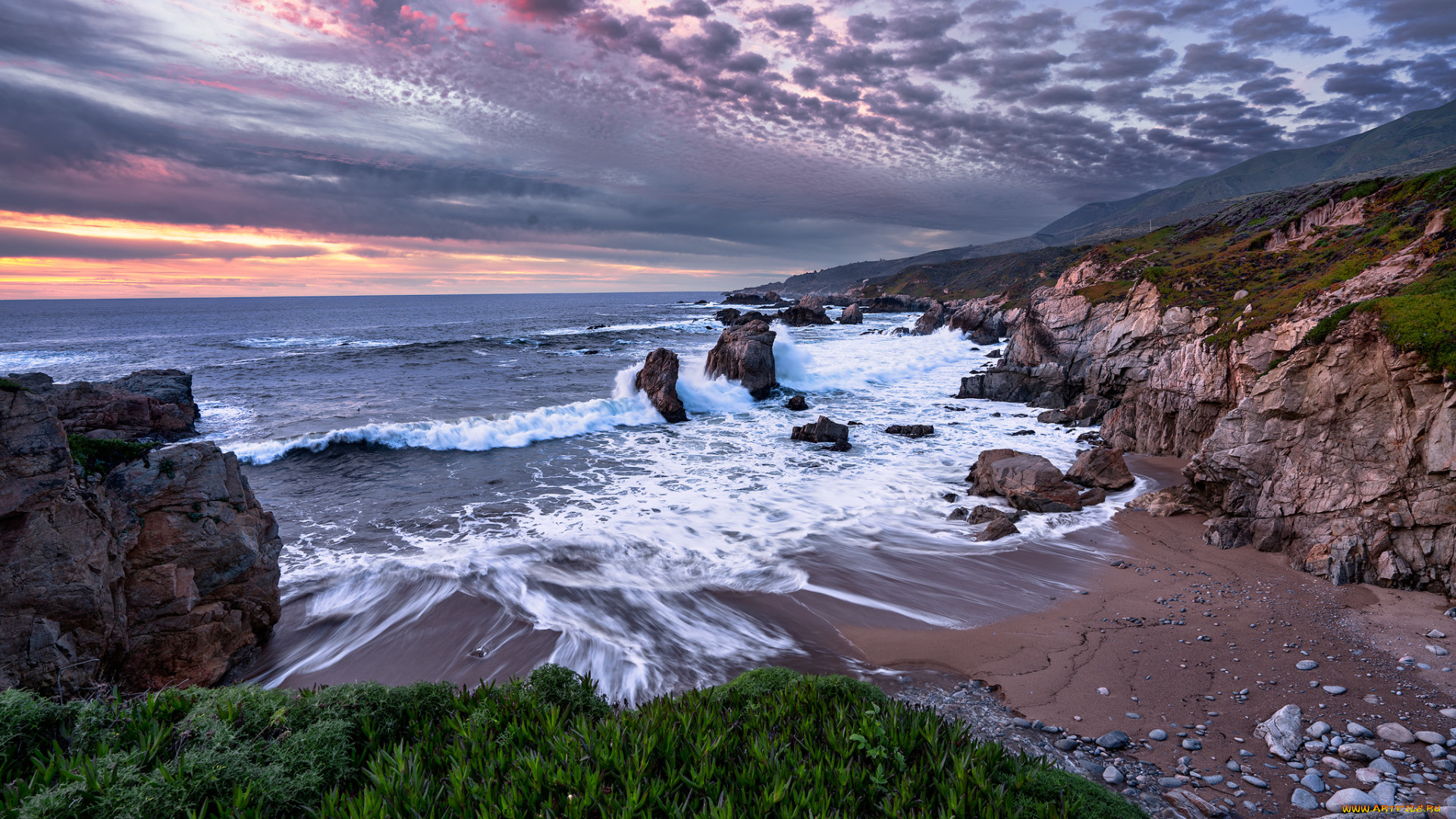 природа, побережье, простор