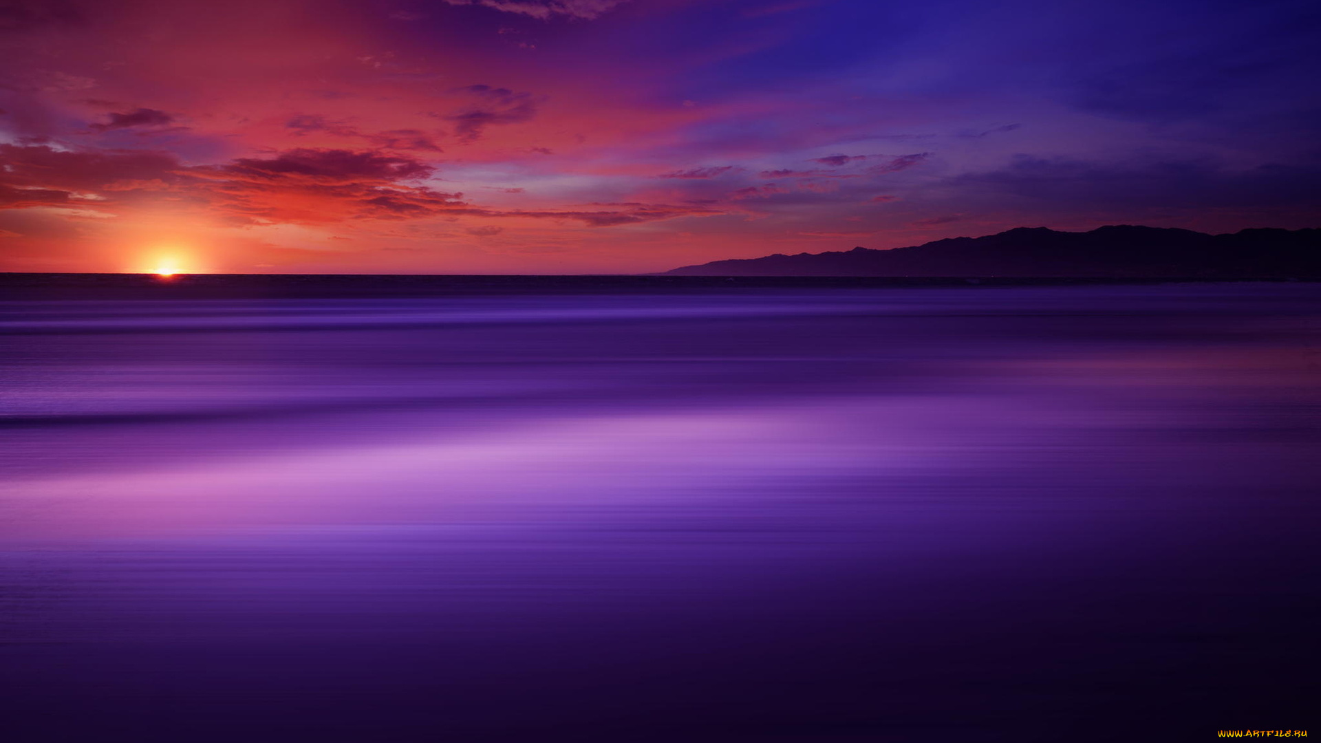 природа, восходы, закаты, горы, водоем