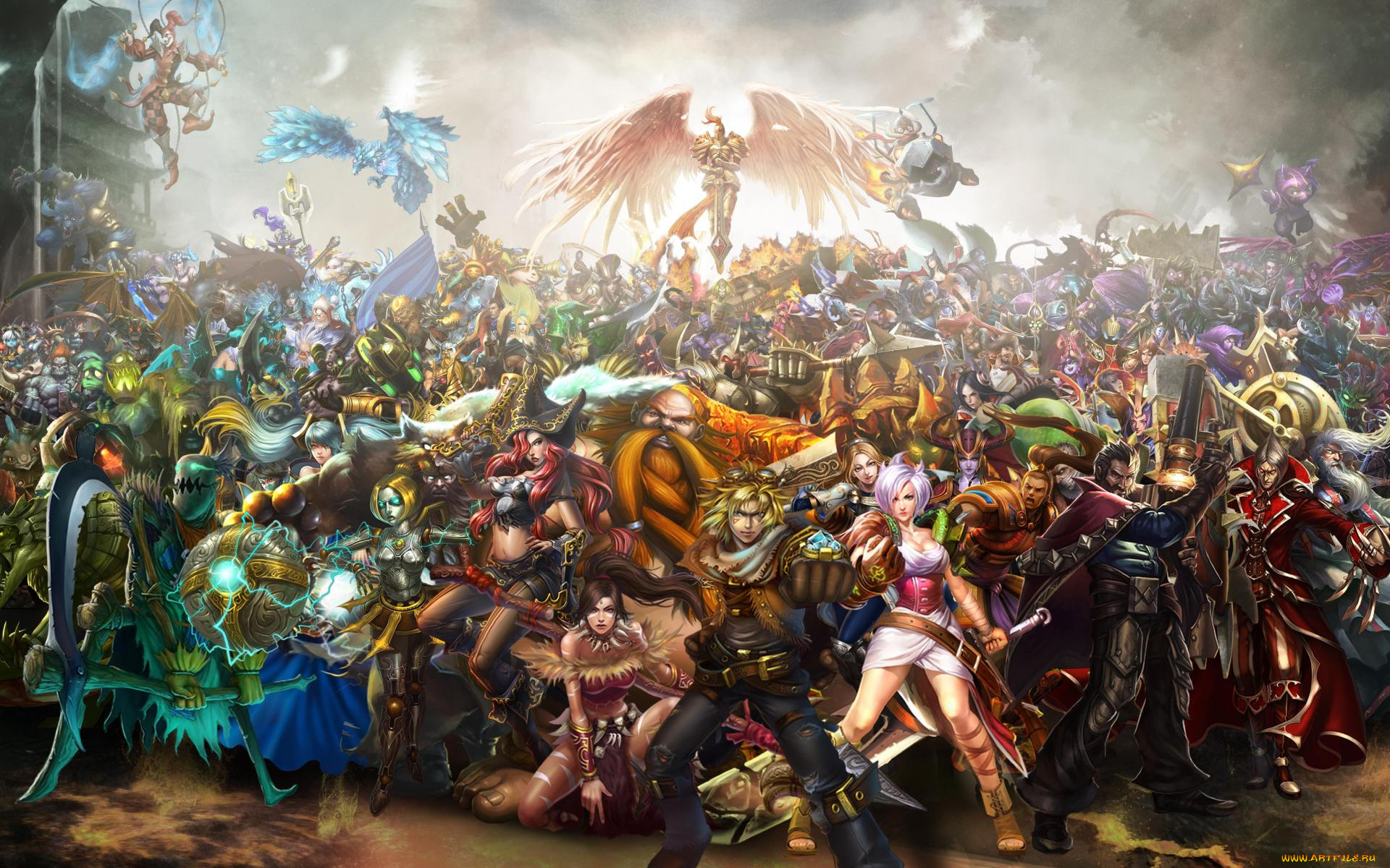 видео, игры, league, of, legends, герои, коллаж, персонажи