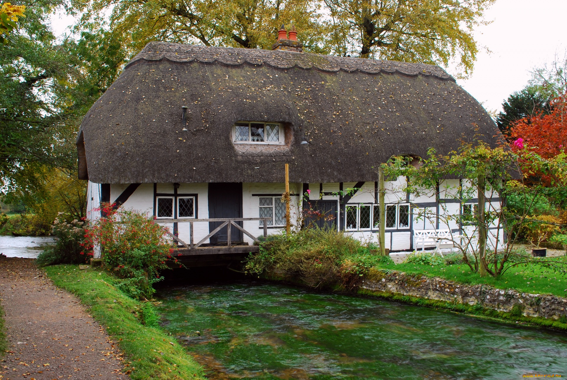 города, -, здания, , дома, водоем, трава, деревья, цветы