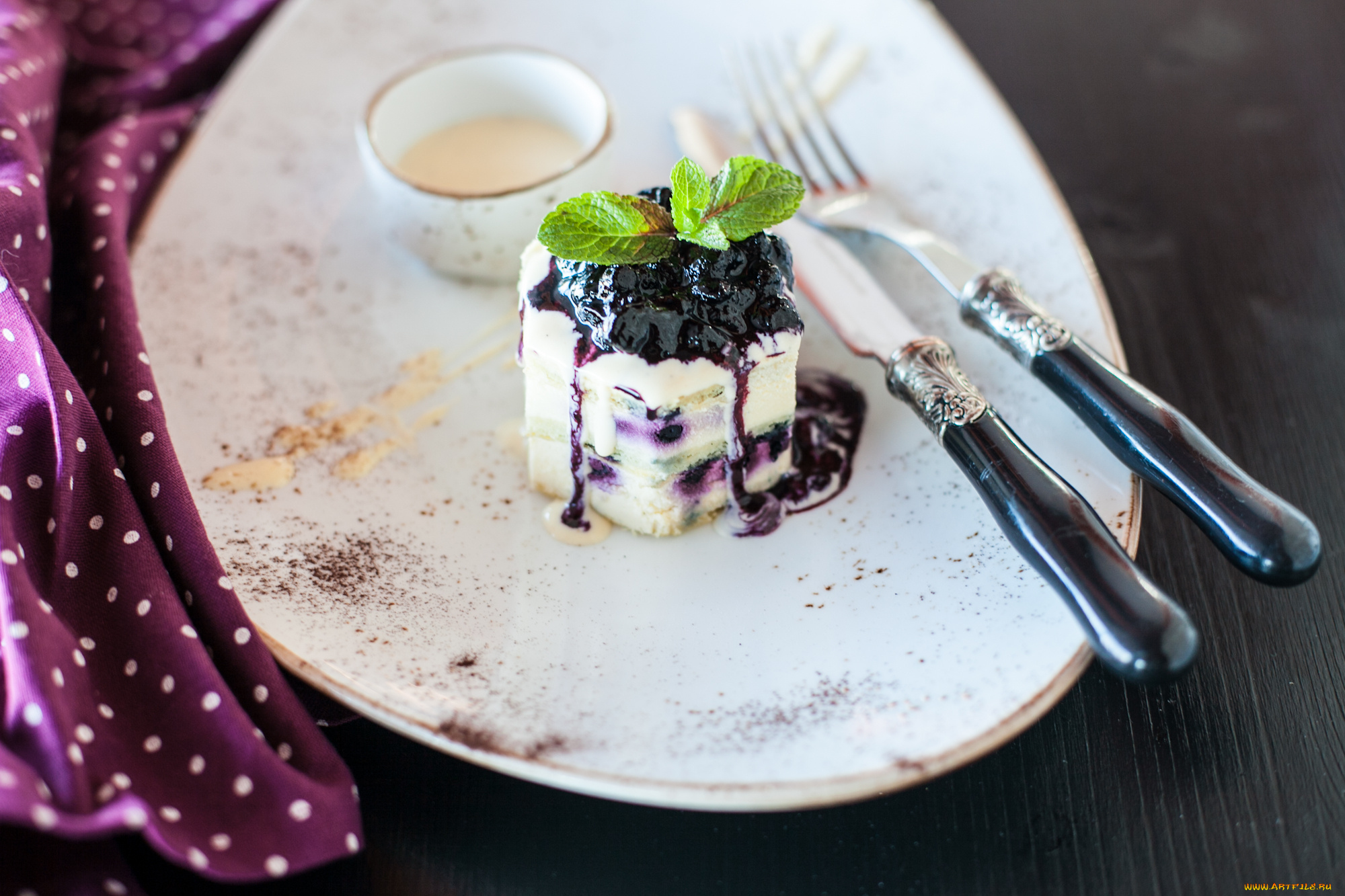 еда, мороженое, , десерты, фрукты, творог, ложка, мята, десерт