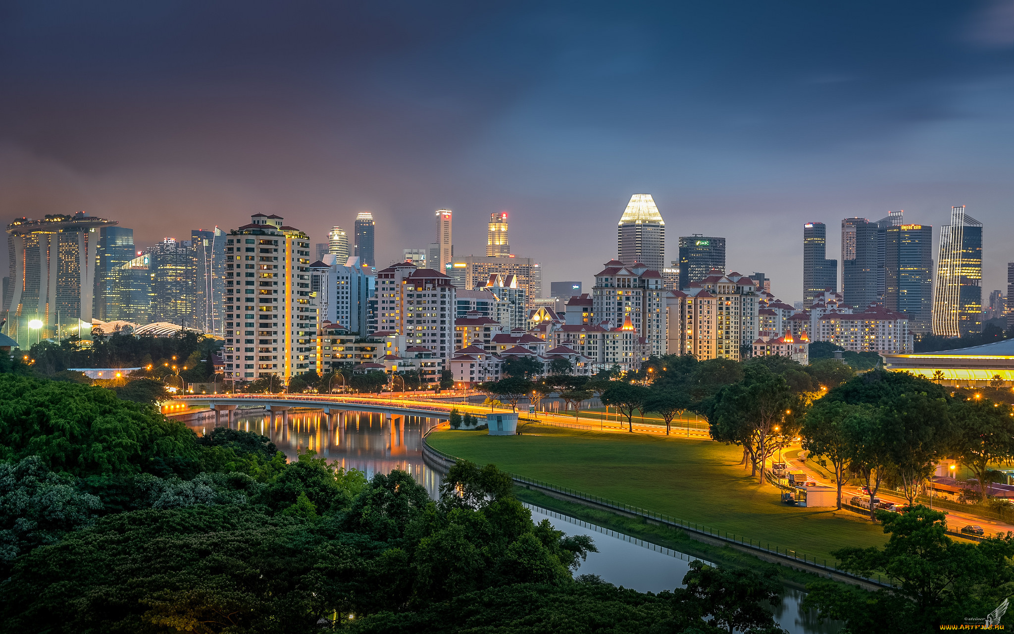 riverside, city, города, -, панорамы, небоскребы, панорама