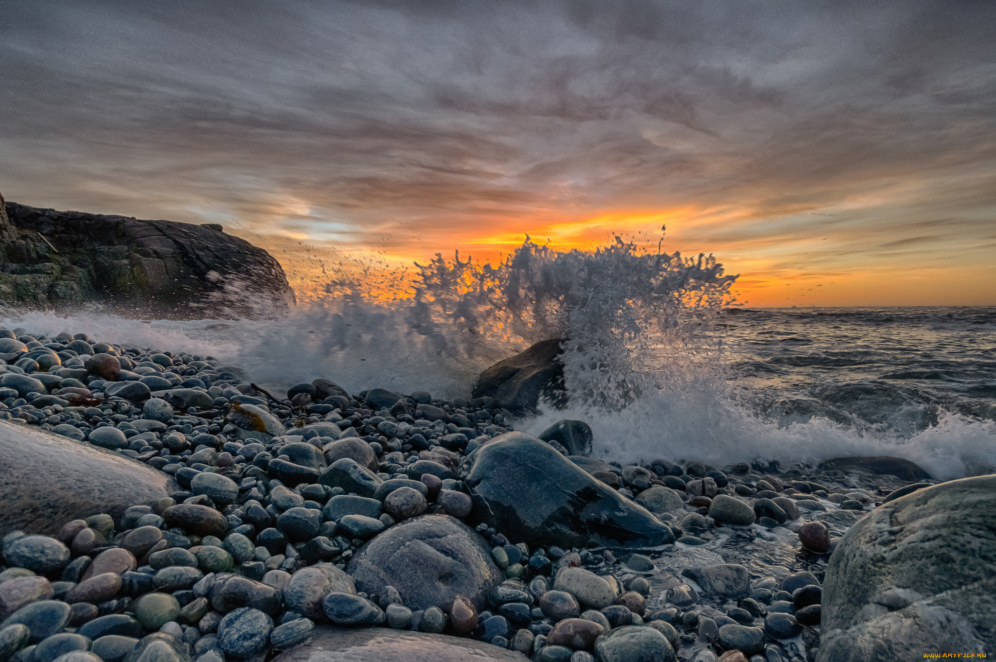 природа, побережье, простор