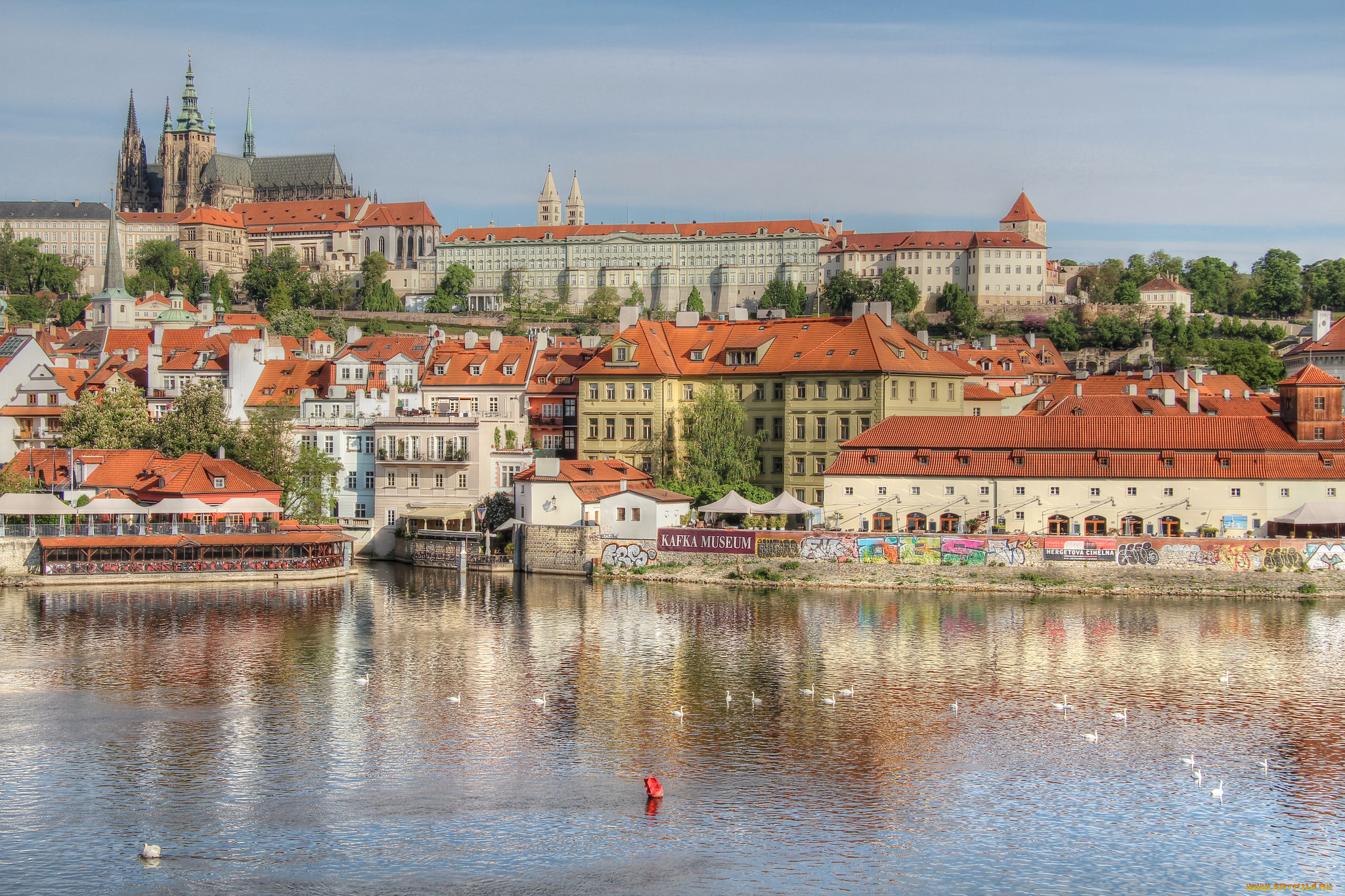 prague, города, прага, , Чехия, панорама, река