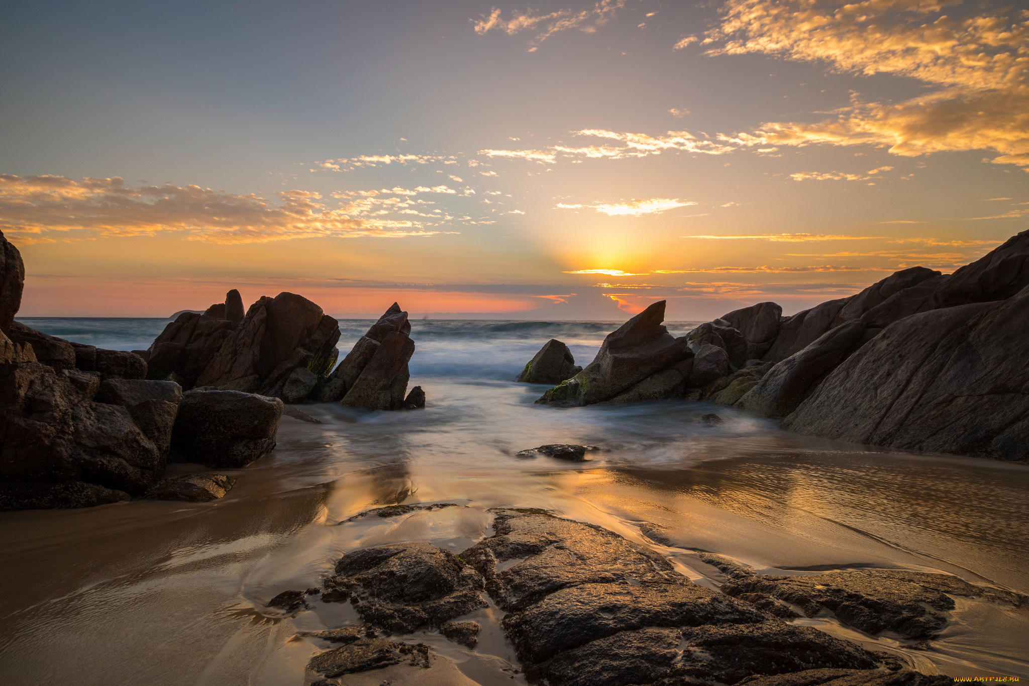 природа, побережье, простор