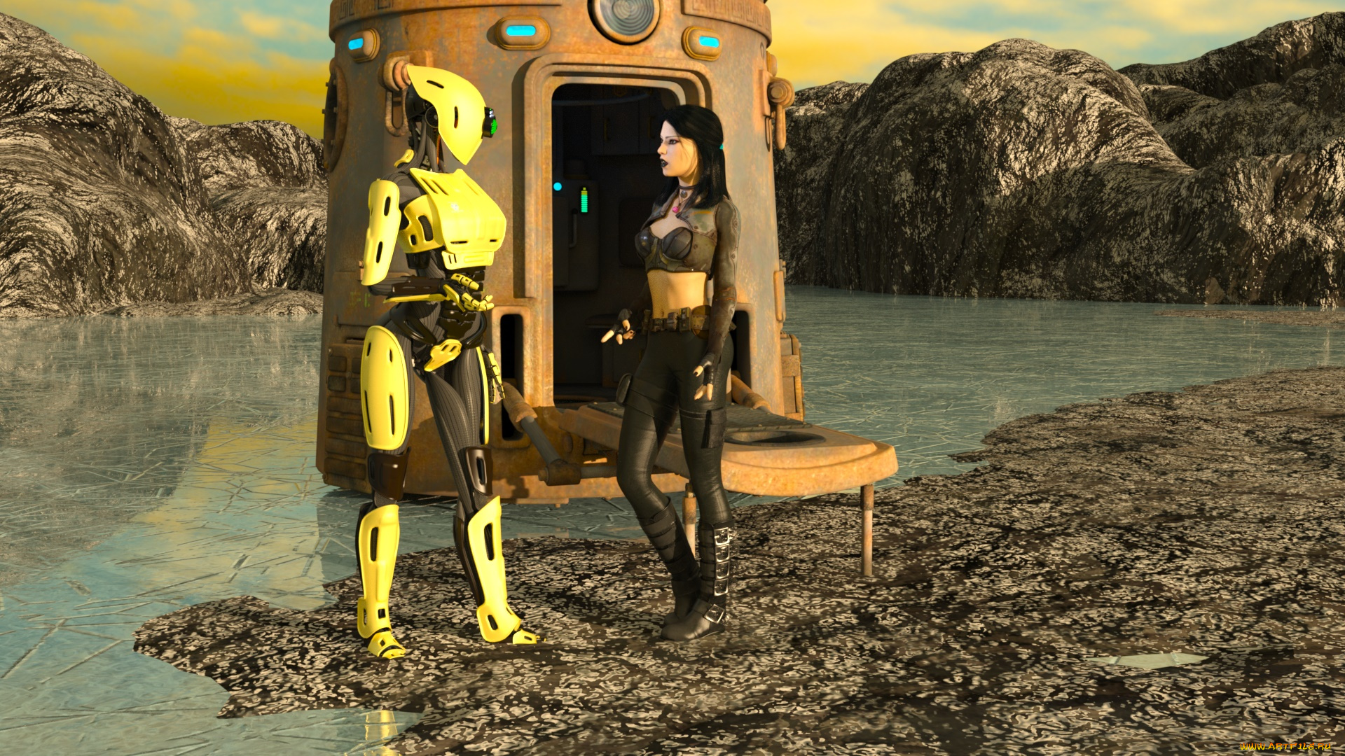 3д, графика, фантазия, , fantasy, фон, взгляд, девушка