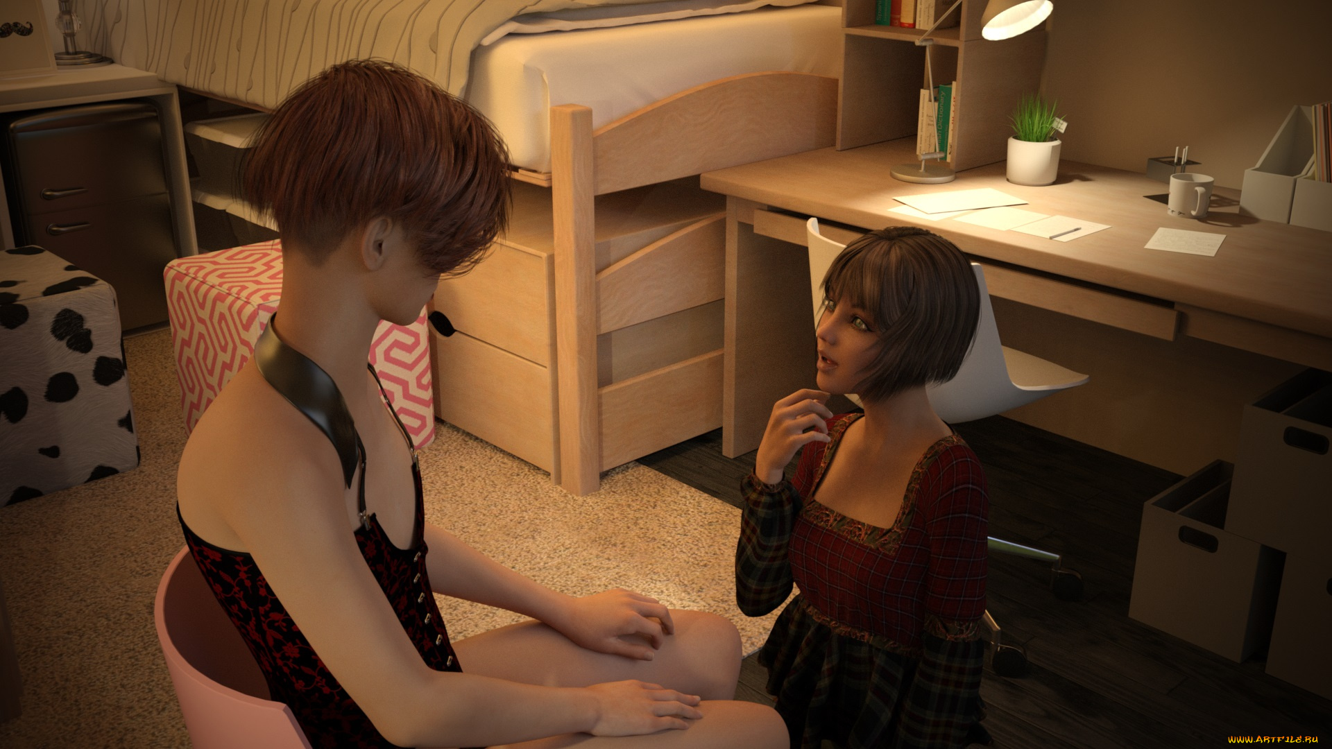 3д, графика, люди, , people, девушки, взгляд, фон