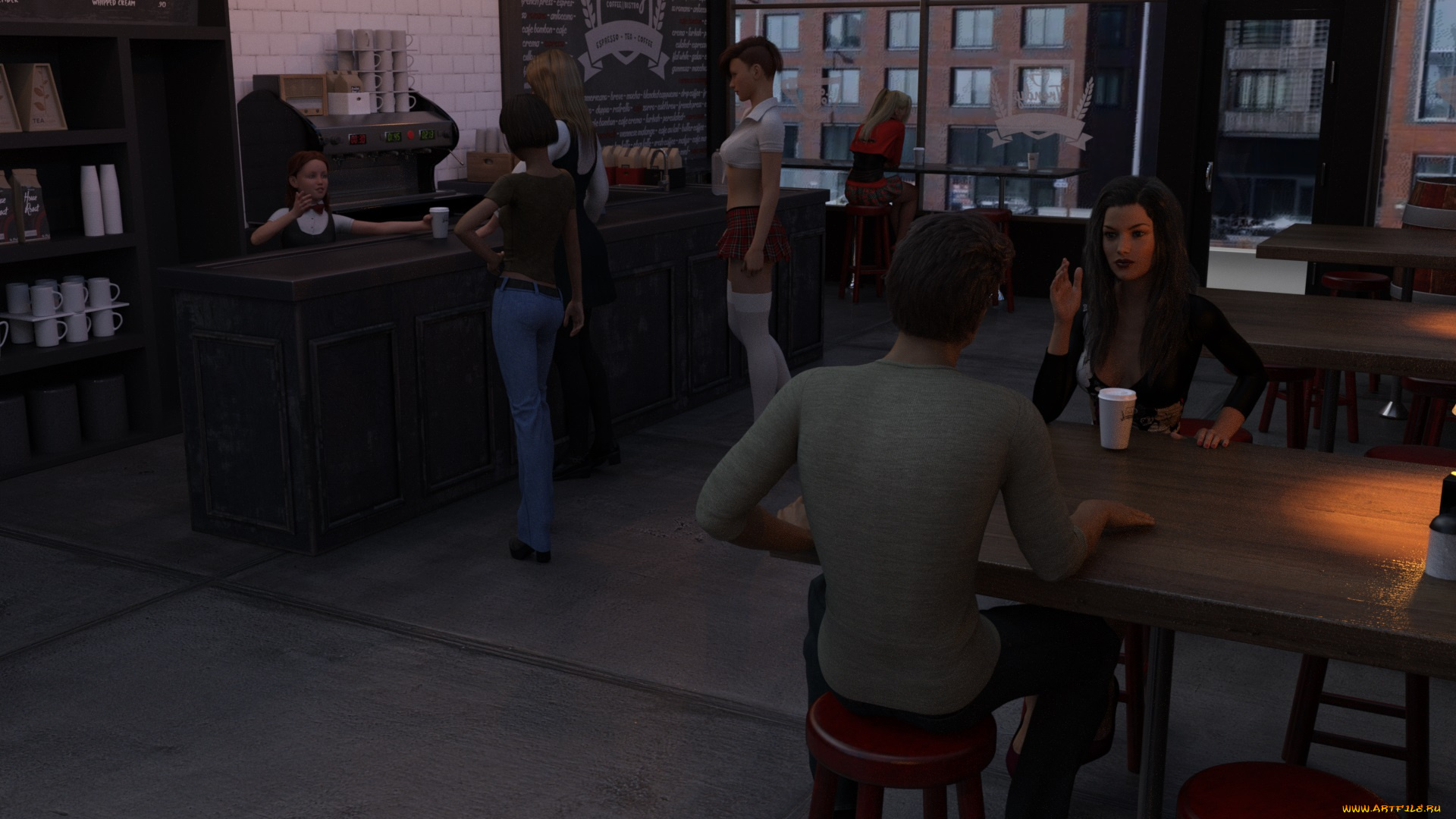 3д, графика, люди, , people, фон, взгляд, девушки