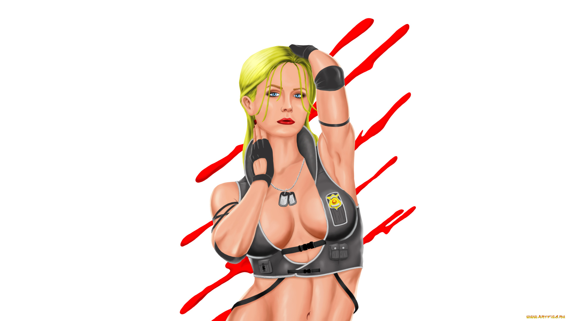 рисованное, комиксы, девушка, фон, взгляд, униформа