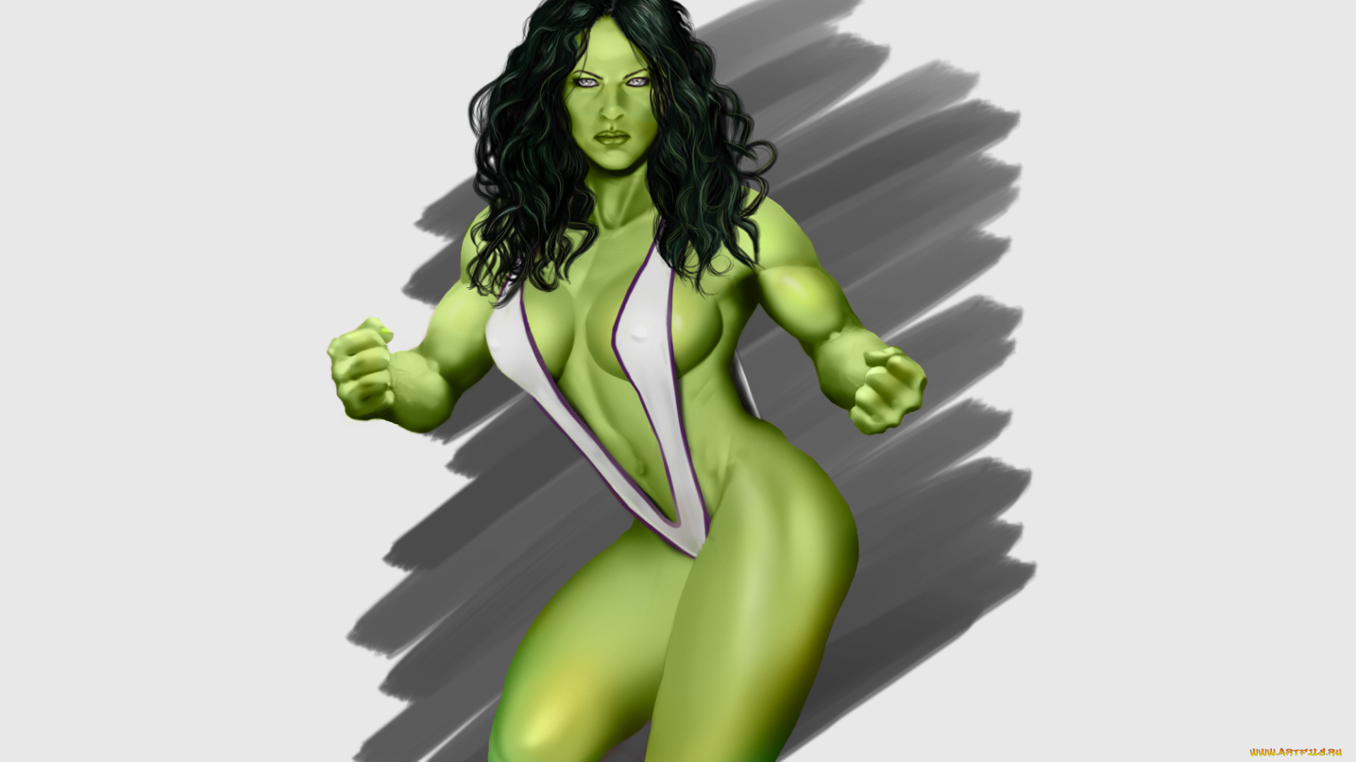 рисованное, комиксы, взгляд, фон, девушка