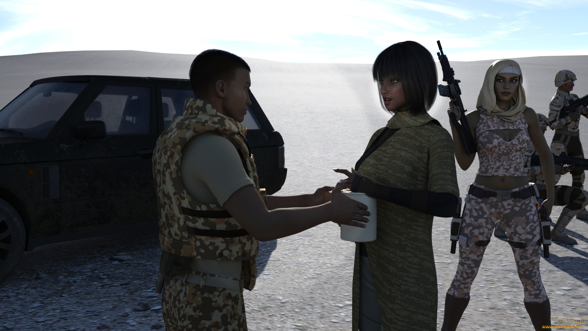 3д, графика, фантазия, , fantasy, фон, взгляд, девушка