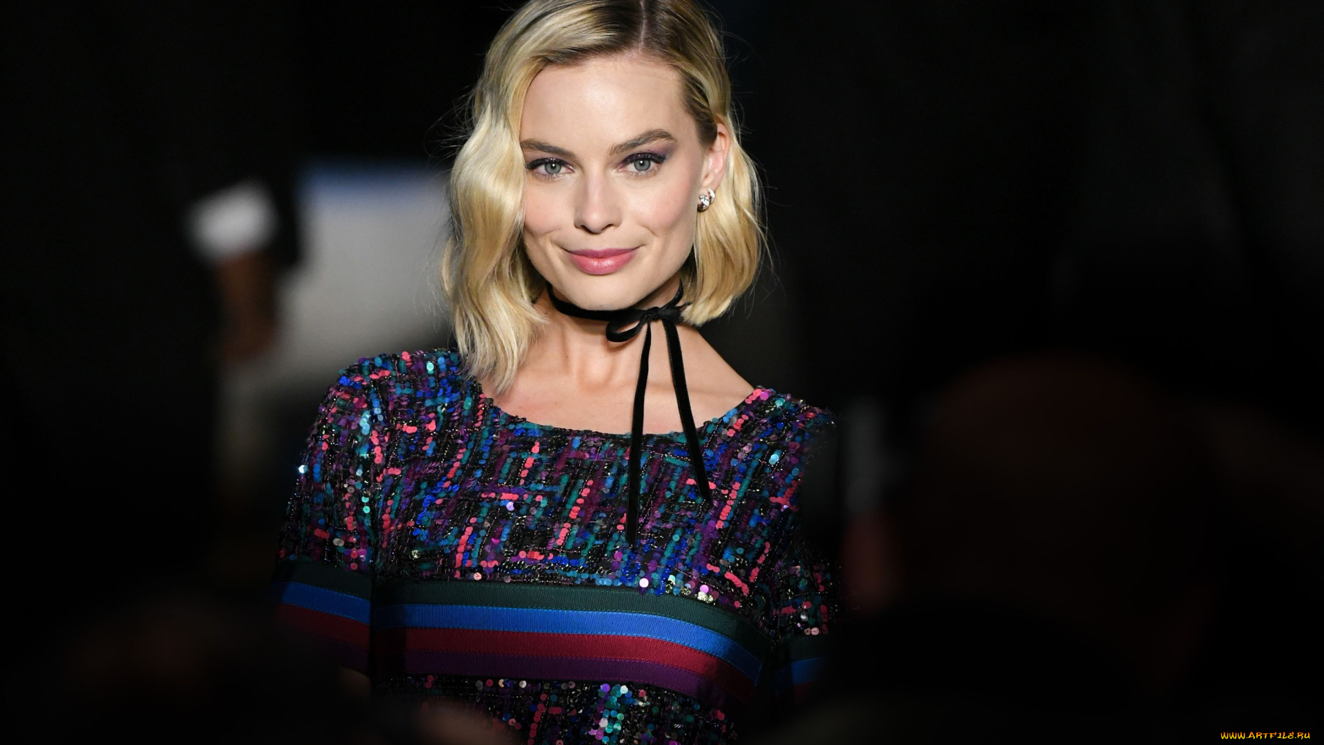 девушки, margot, robbie, бантик, улыбка, блондинка, актриса