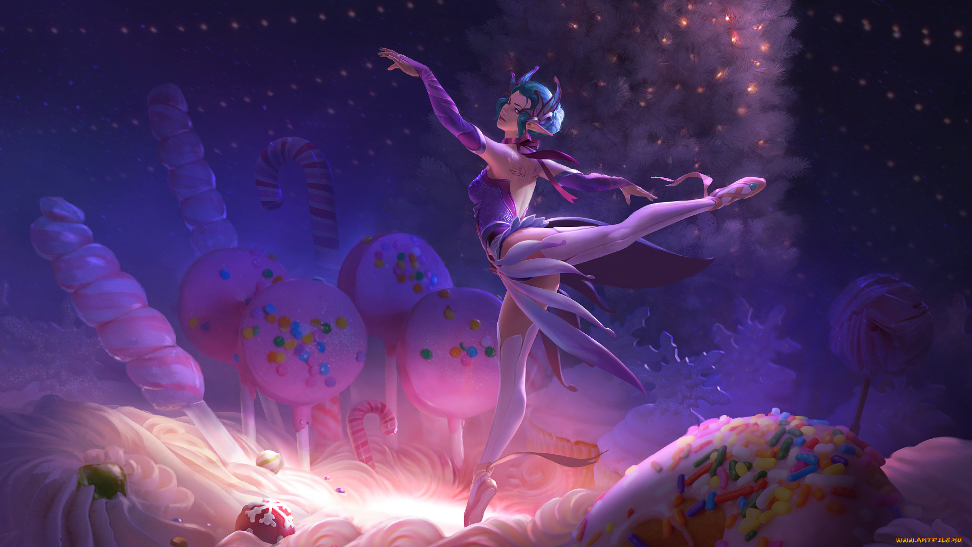 фэнтези, эльфы, танец, платье, взгляд, девушка, фон