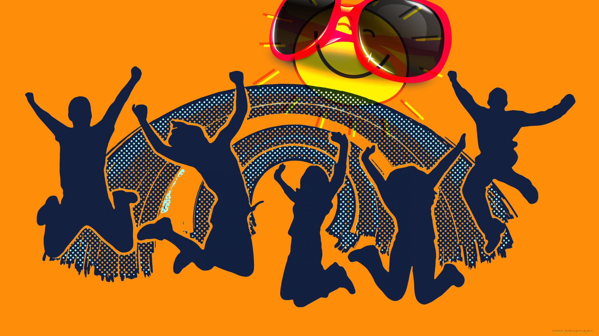 векторная, графика, люди, , people, радость, люди, настроение, солнце