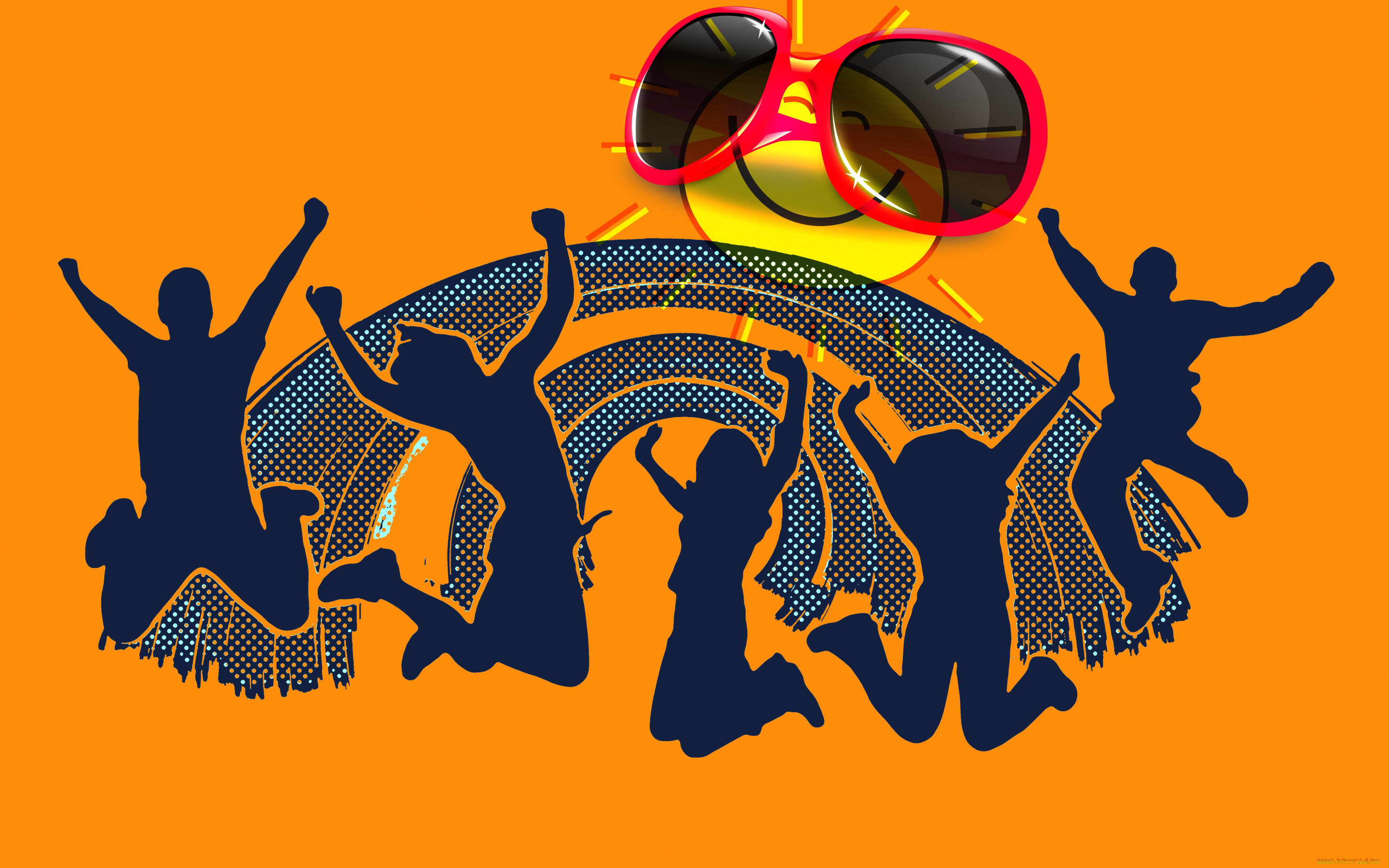 векторная, графика, люди, , people, радость, люди, настроение, солнце