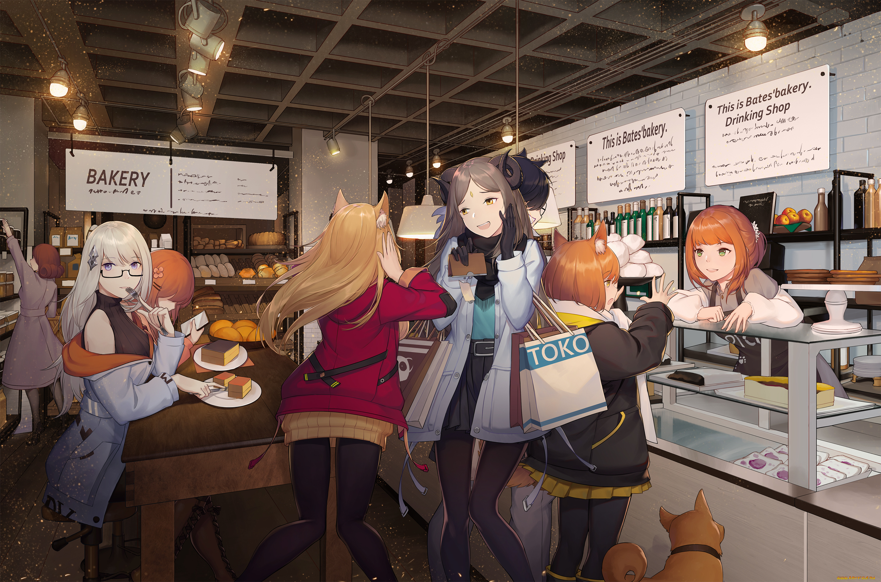 аниме, животные, , существа, фон, взгляд, девушки