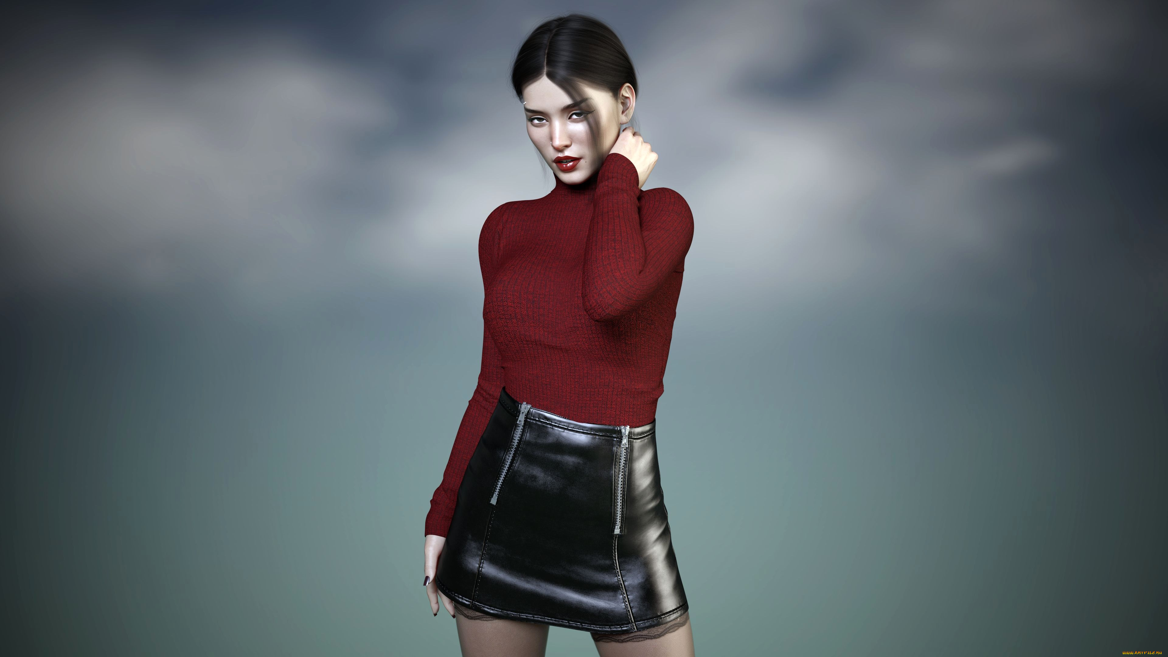 3д, графика, люди, , people, фон, взгляд, девушка