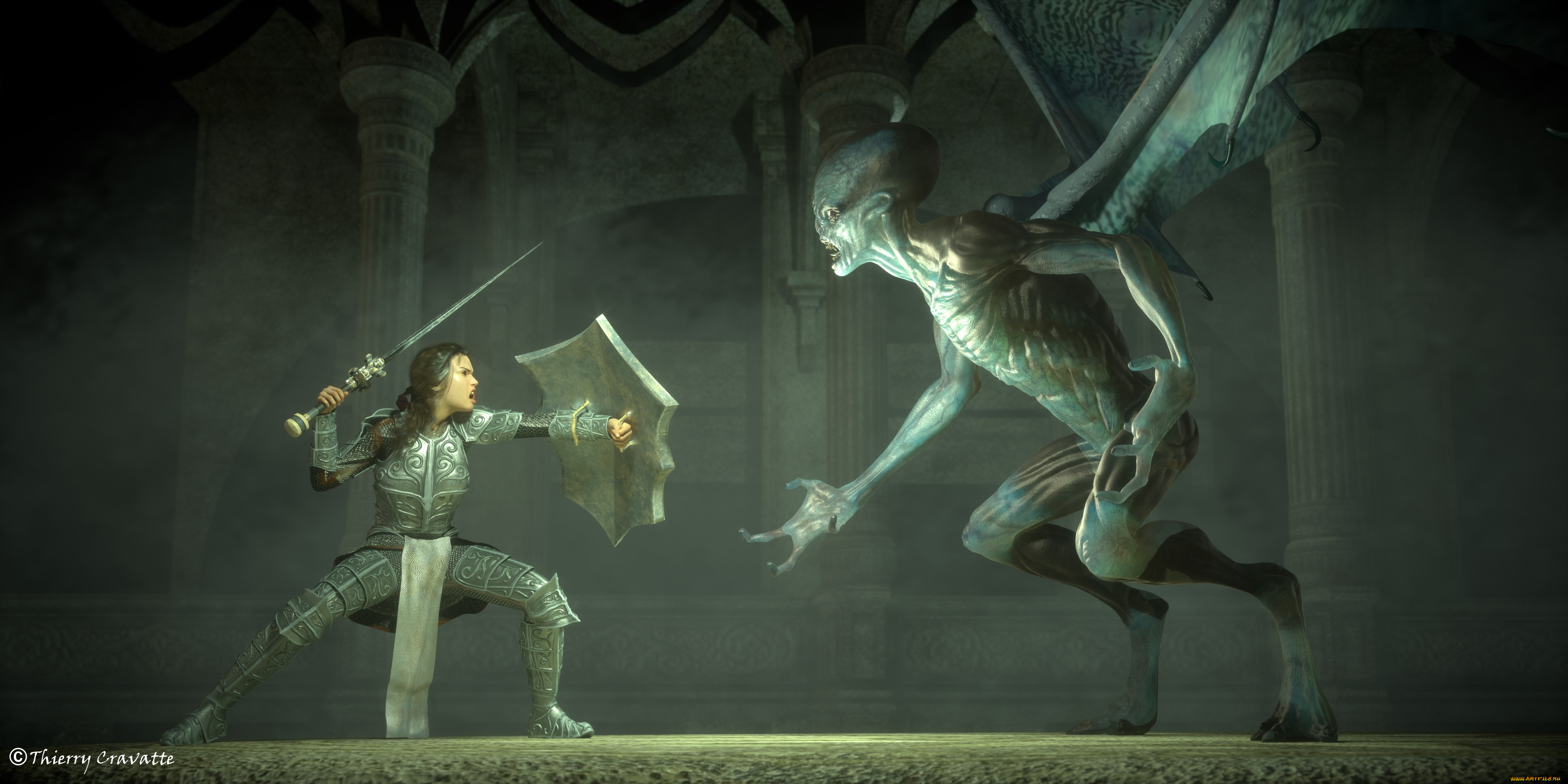 3д, графика, фантазия, , fantasy, фон, взгляд, девушка