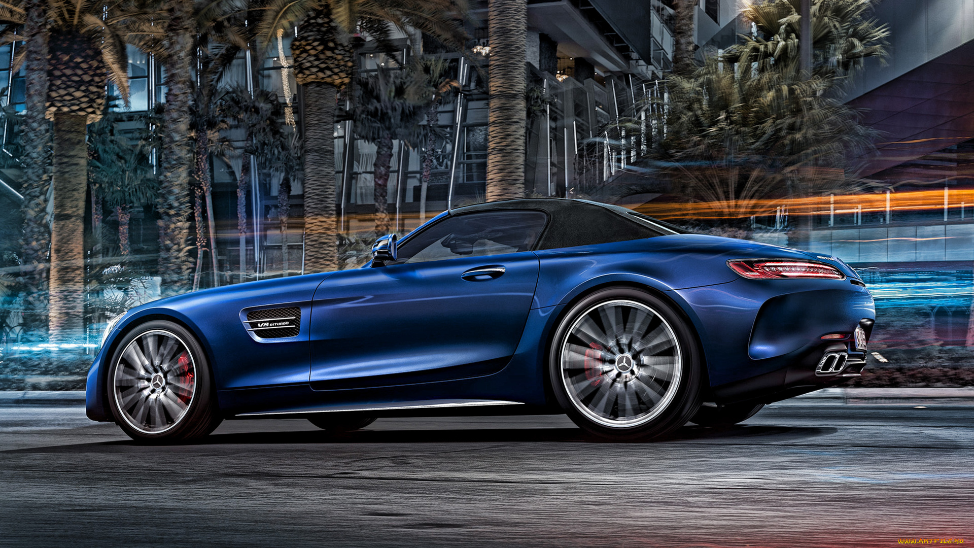 2020, mercedes-benz, amg, gt, r, автомобили, mercedes-benz, amg, gt, r, родстер, вид, сбоку, синий, новый, немецкие