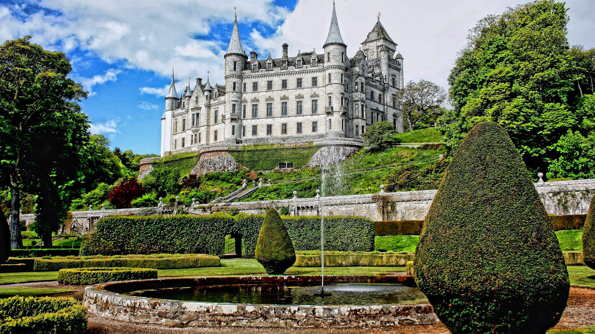 dunrobin, castle, scotland, города, замки, англии, dunrobin, castle