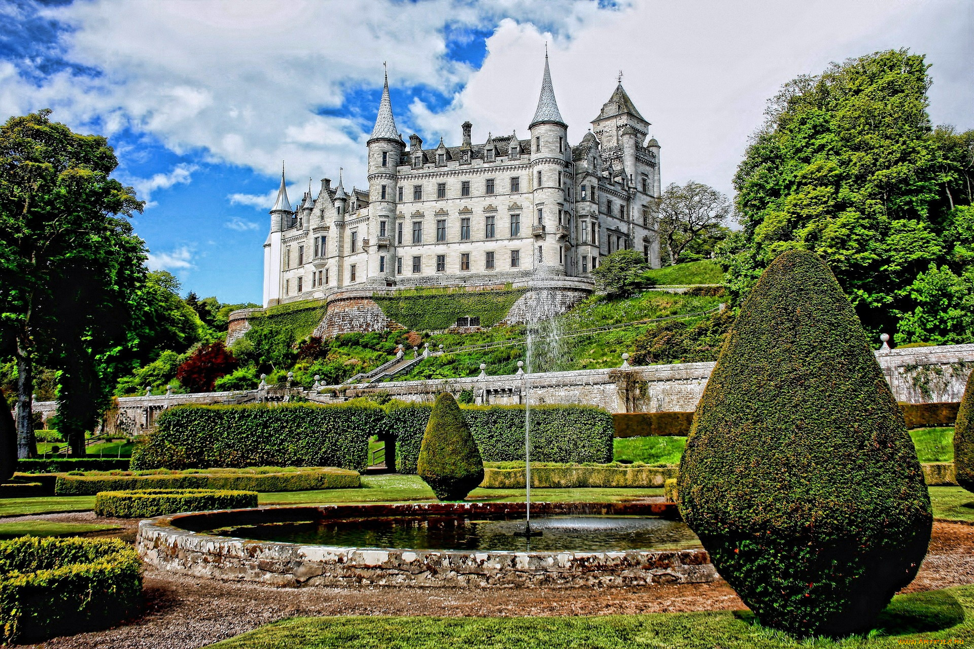 dunrobin, castle, scotland, города, замки, англии, dunrobin, castle
