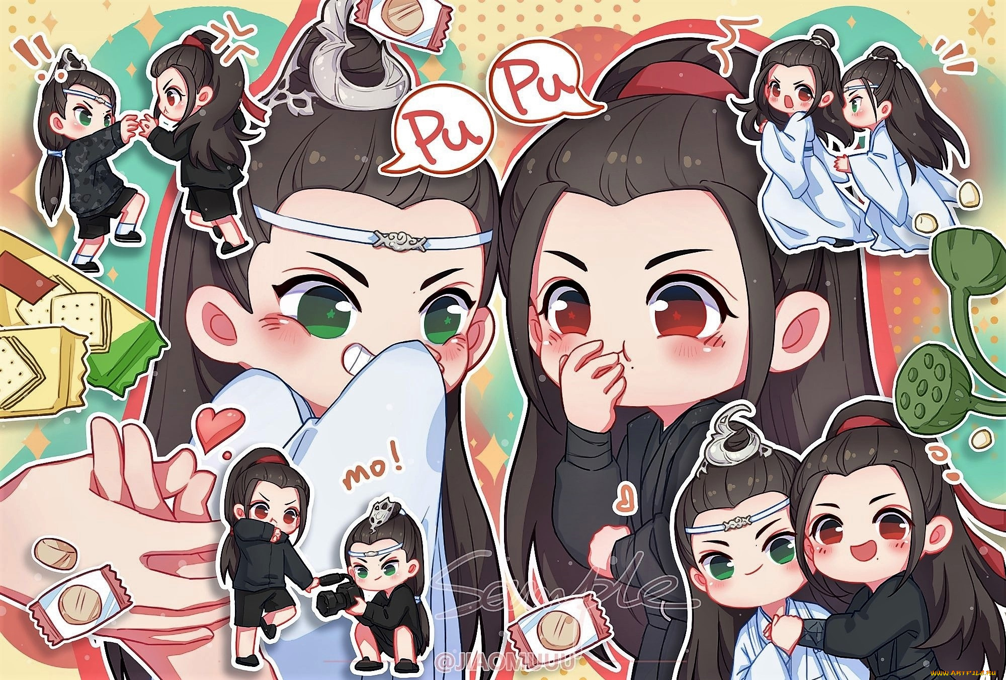 рисованное, кино, , мультфильмы, вэй, усянь, лань, ванцзы, чиби