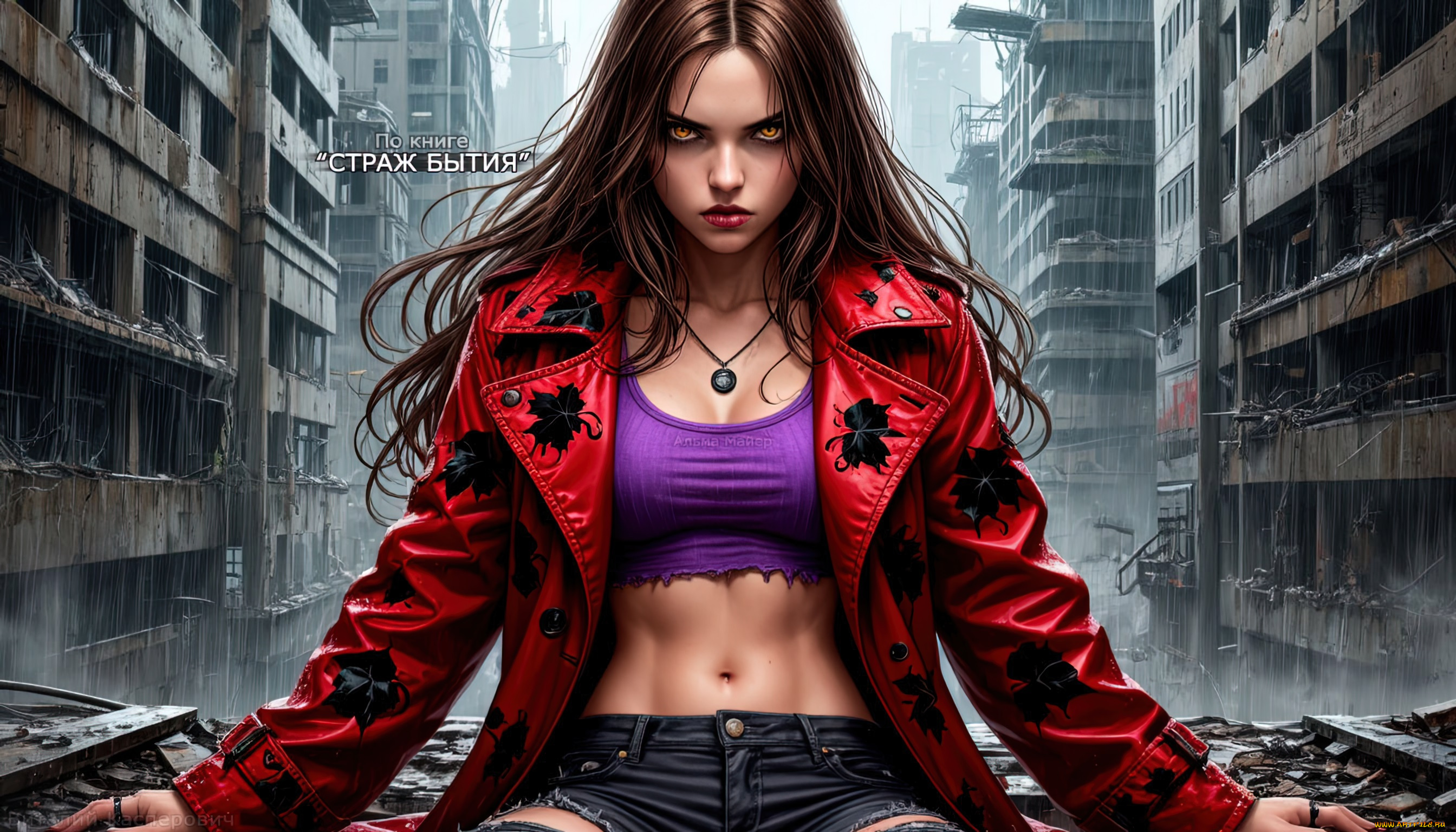 альма, майер, , по, книге, страж, бытия, , девушкаогонь, , повелительницаогня, , девушкапламя, фэнтези, девушки, злые, каштановые, волосы, красное, пальто, открытый, пупок, карие, глаза, длинные, фантастика, опасные, пирокинез, управление, огнем, огненная, девушка