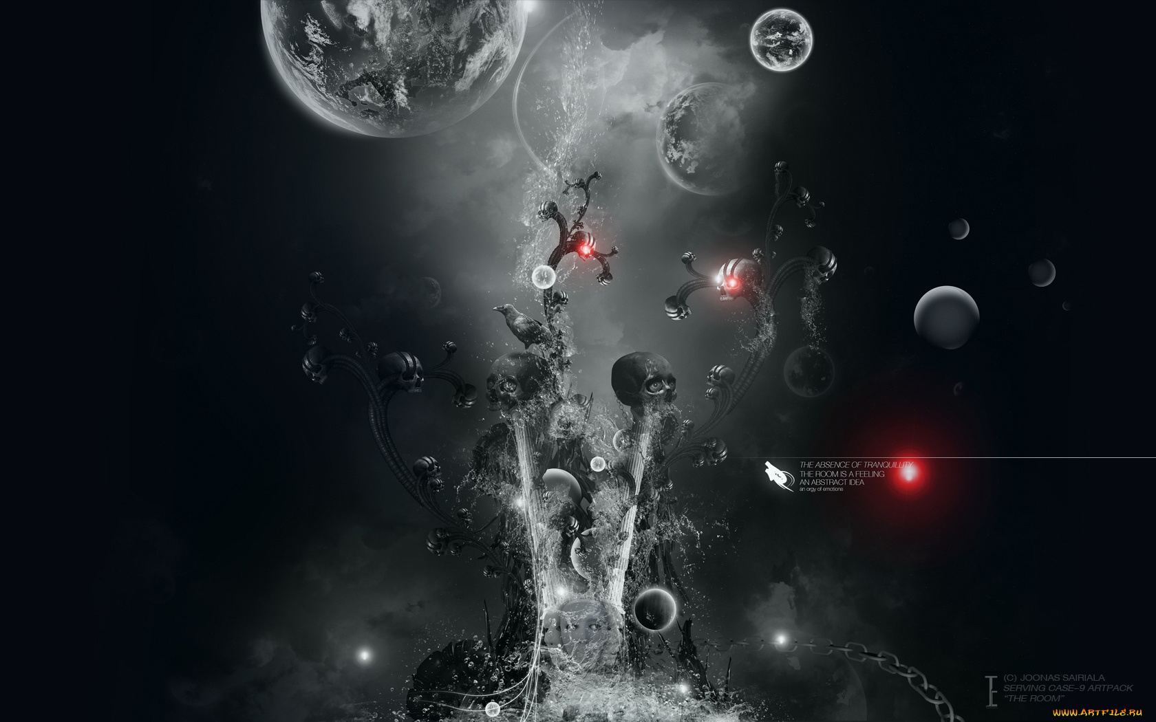 3д, графика, horror, ужас, планеты, черепа