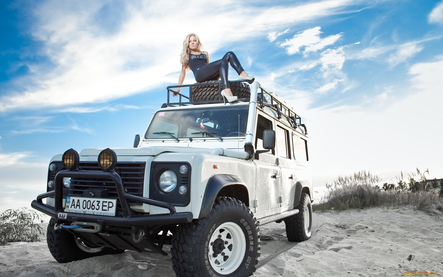 автомобили, авто, девушками, джип