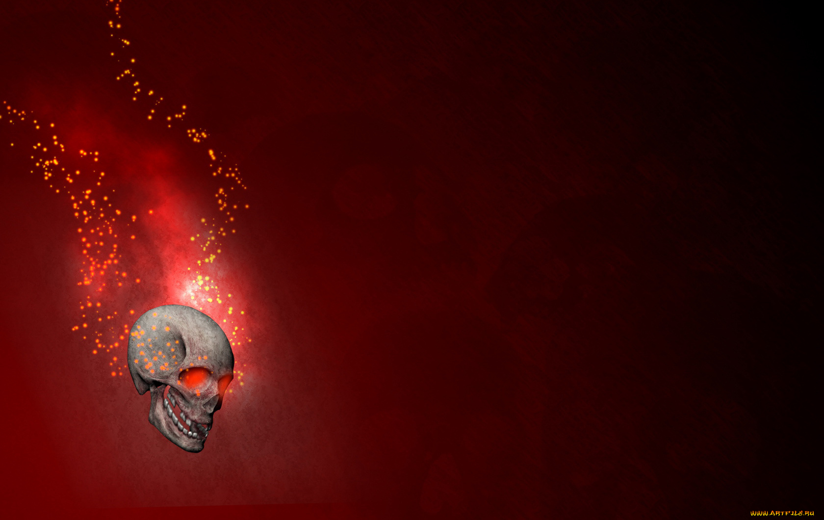 3д, графика, horror, ужас, череп