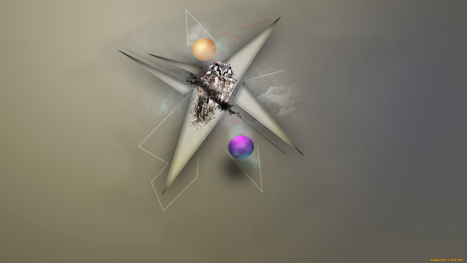 3д, графика, animals, животные, сова