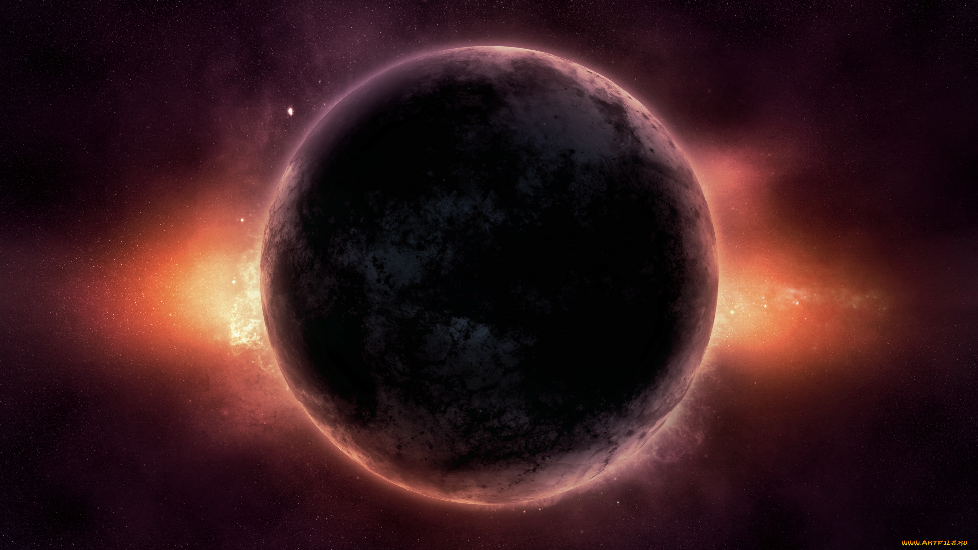 космос, арт, свечения, планета