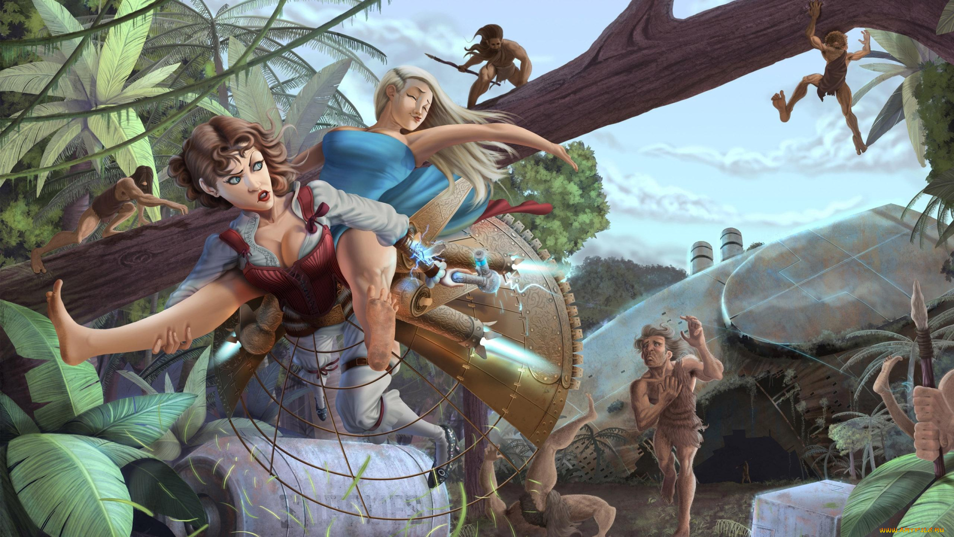 pappy, onwuagbu, фэнтези, люди, девушки, дикари