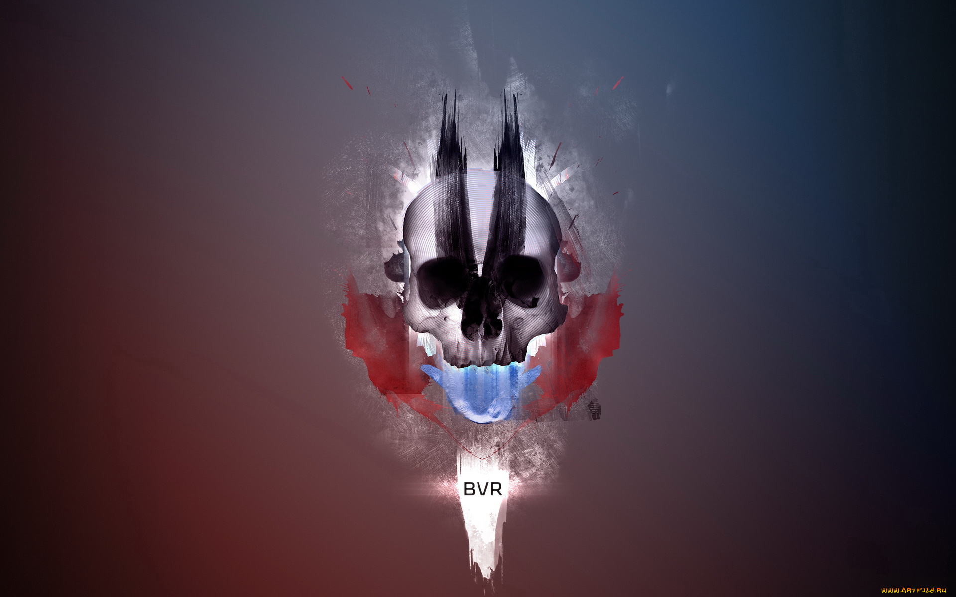 3д, графика, horror, ужас, череп