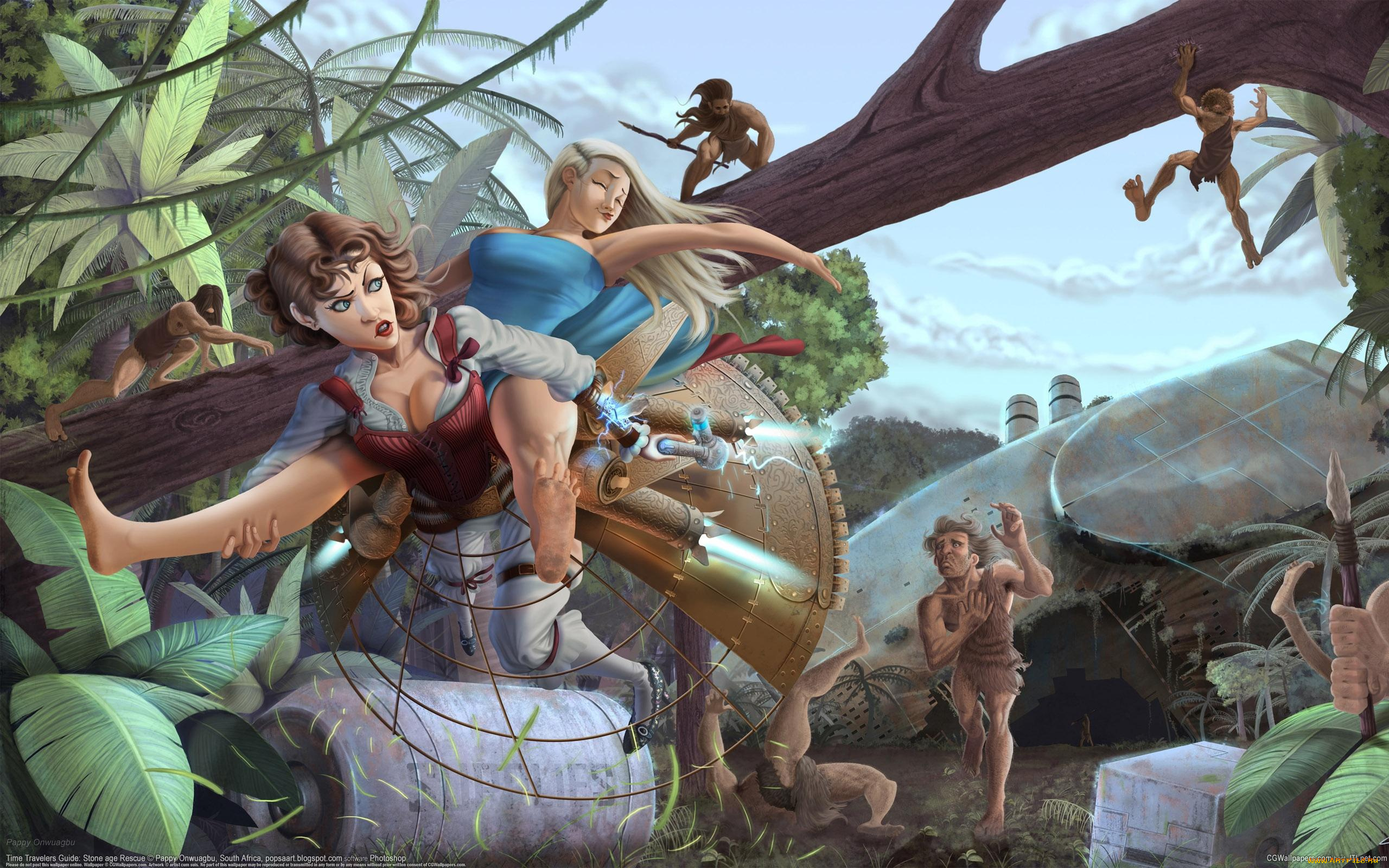 pappy, onwuagbu, фэнтези, люди, девушки, дикари