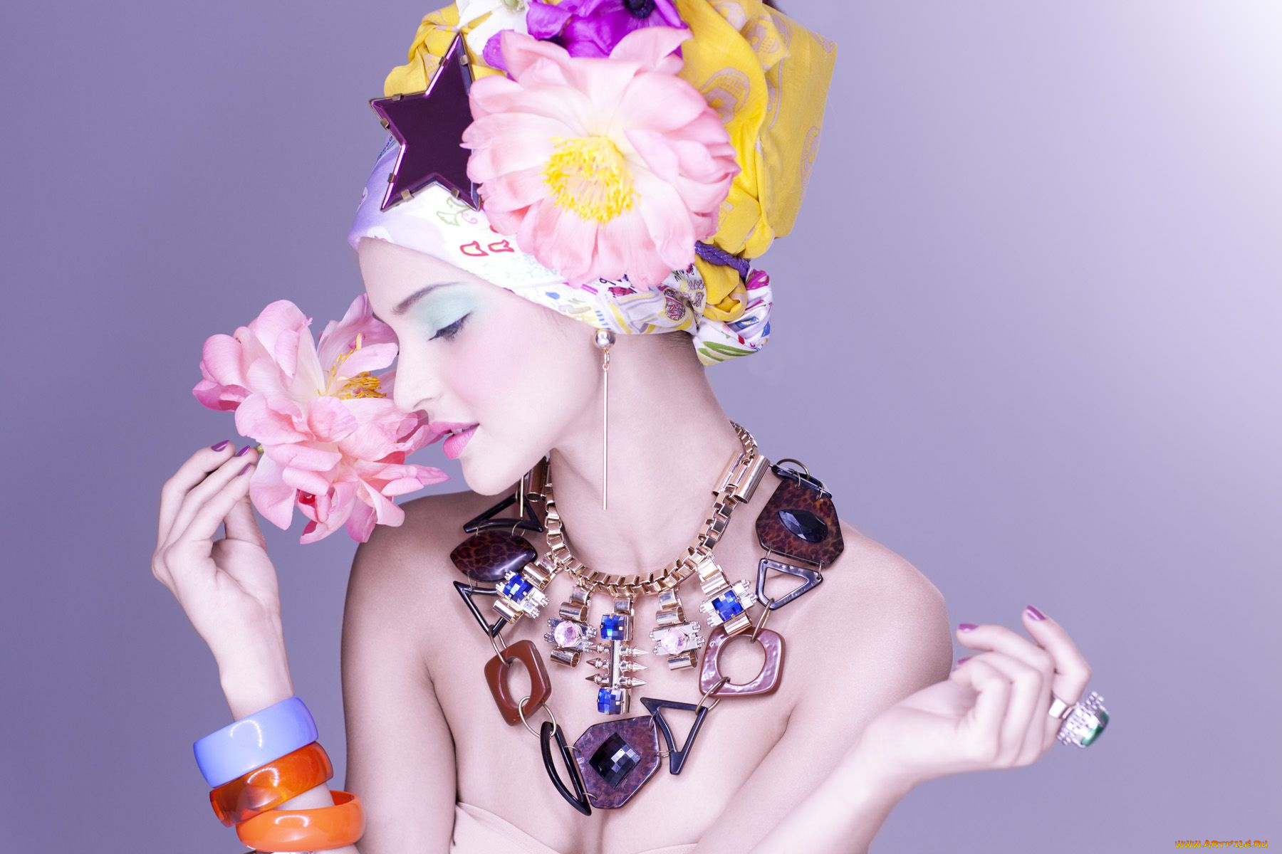 -Unsort, Креатив, девушки, unsort, креатив, цветок, тюрбан