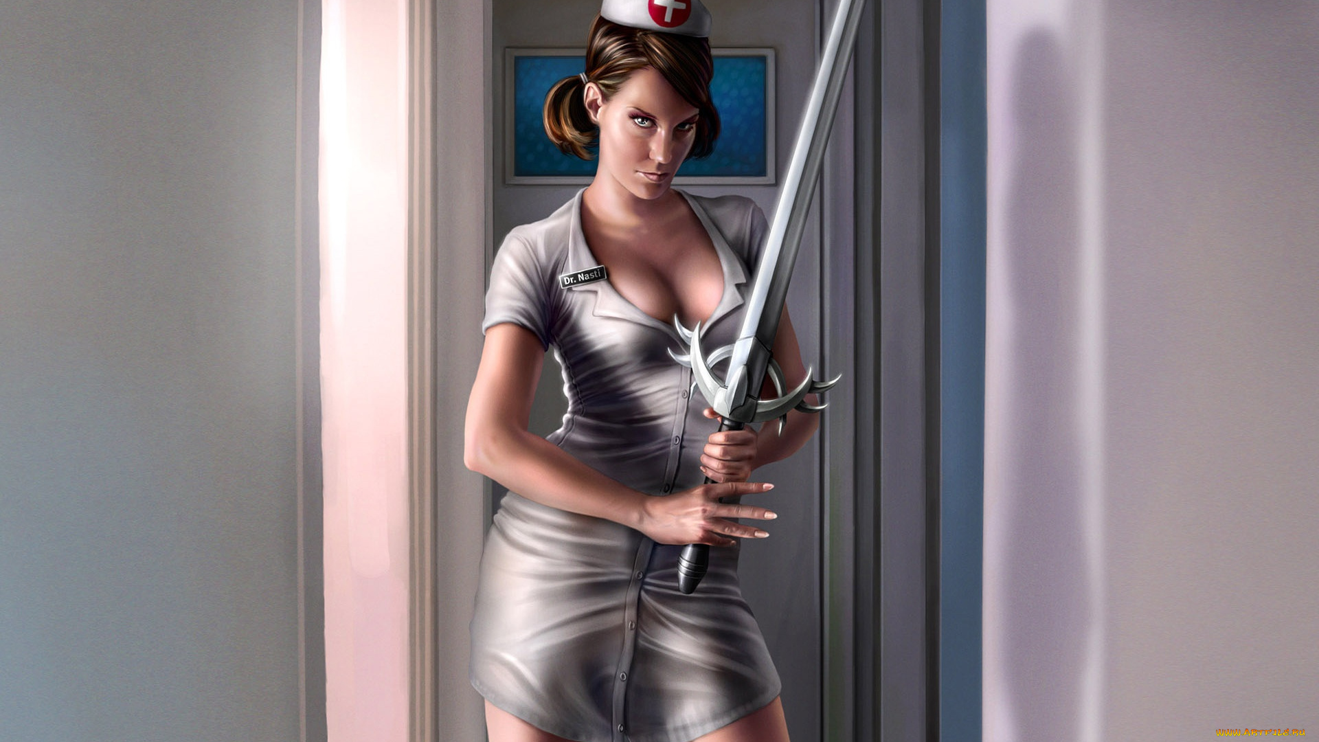 3д, графика, amazon, амазонки, меч, девушка