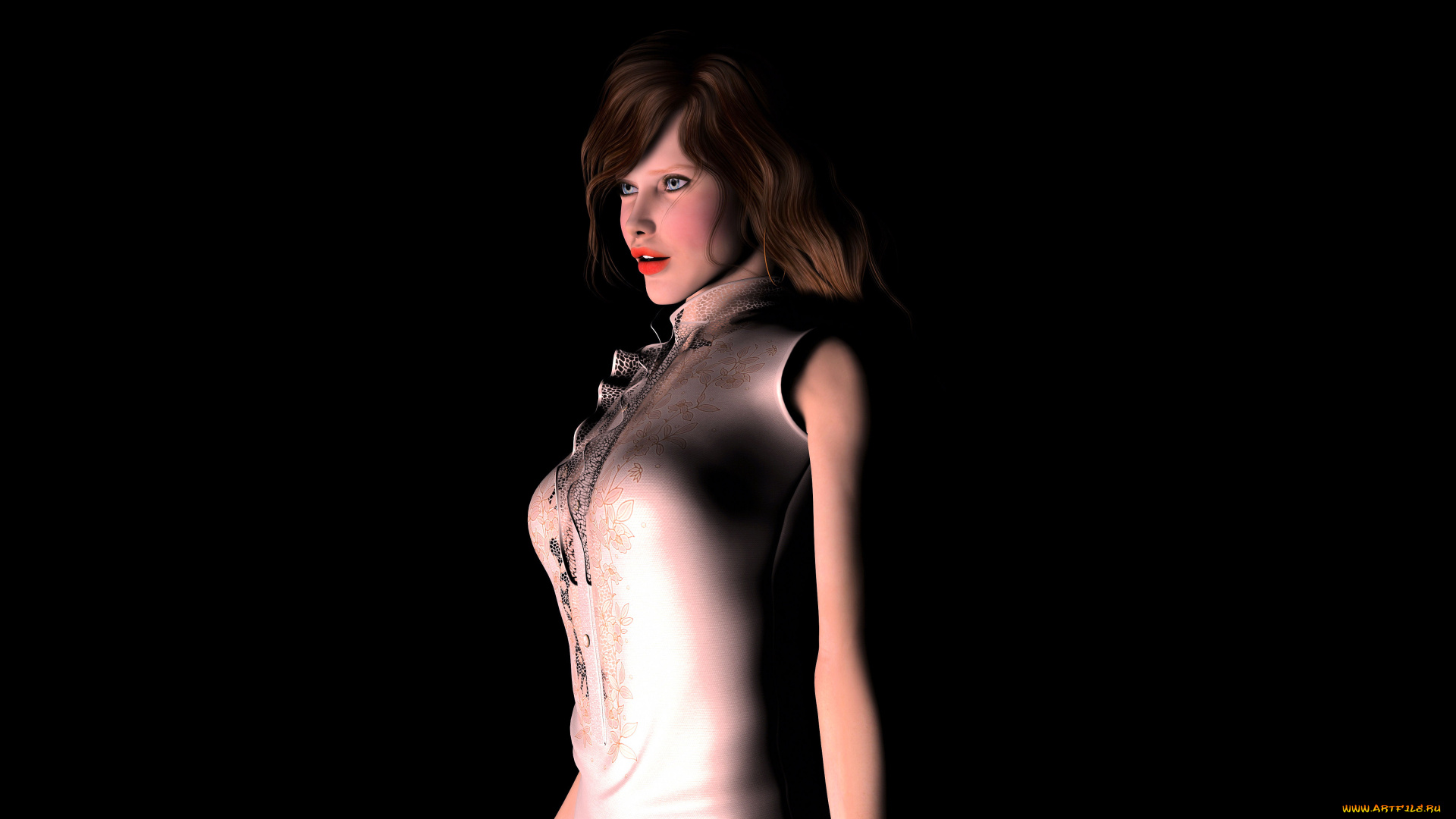 3д, графика, people, люди, девушка, взгляд