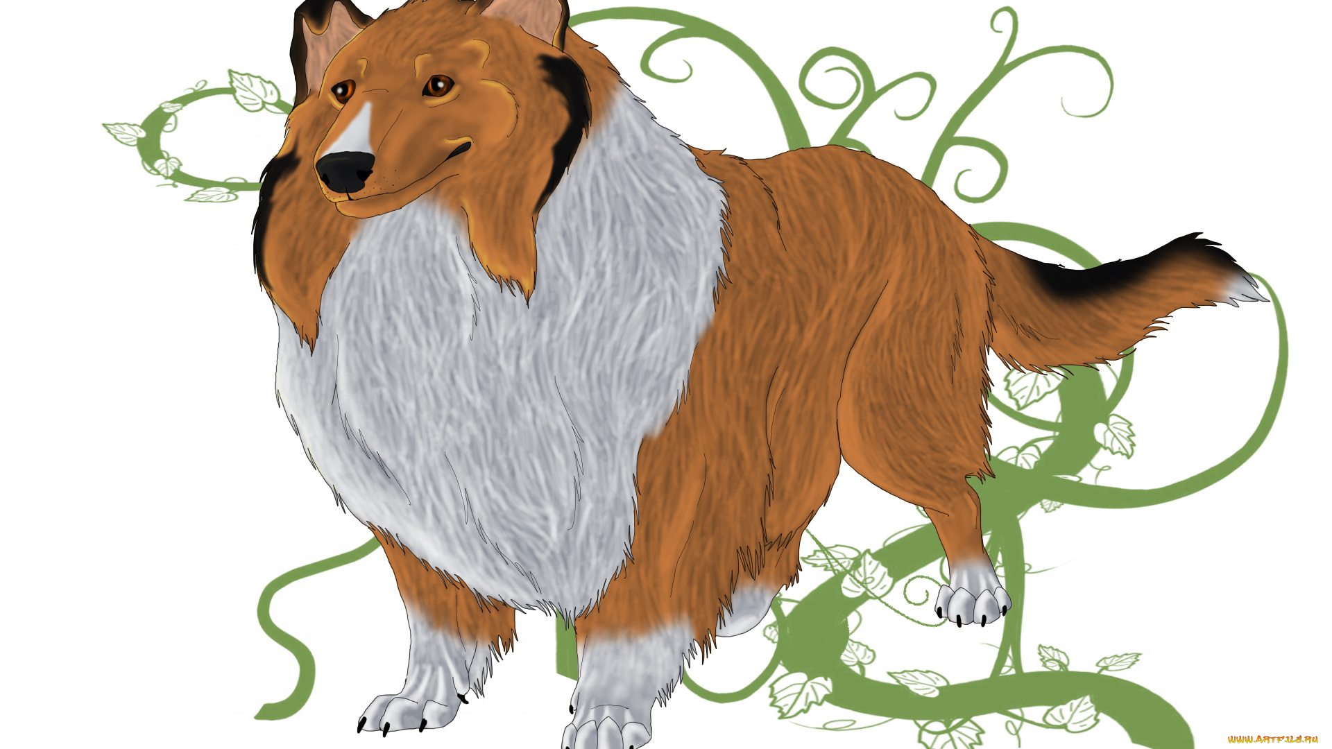 рисованные, животные, собаки, собака