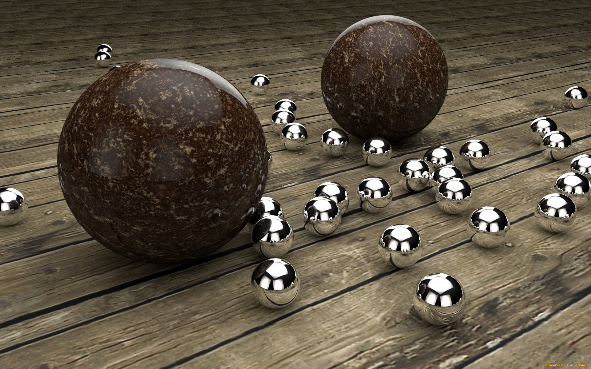 3д, графика, шары