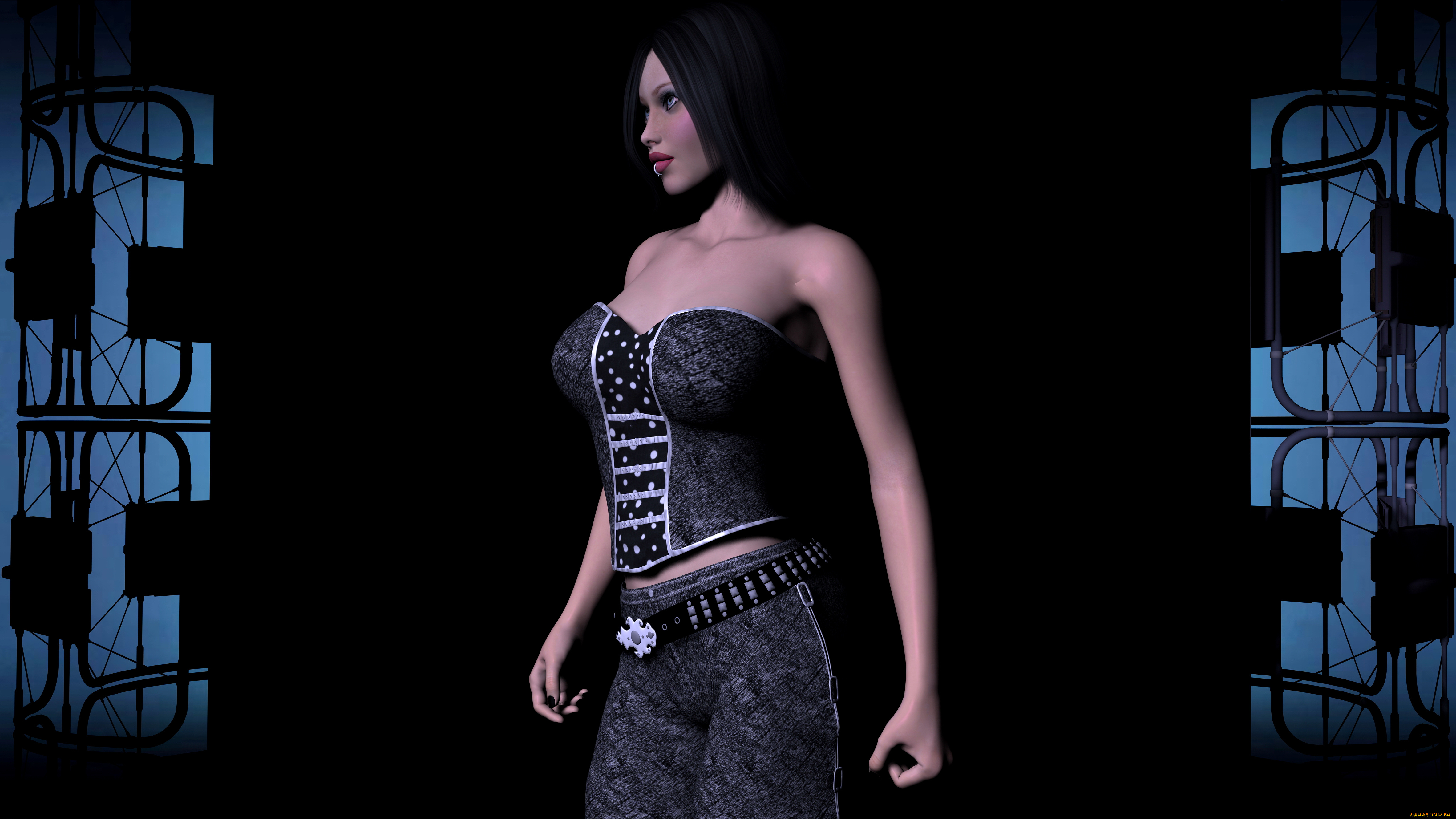 3д, графика, people, люди, девушка, взгляд