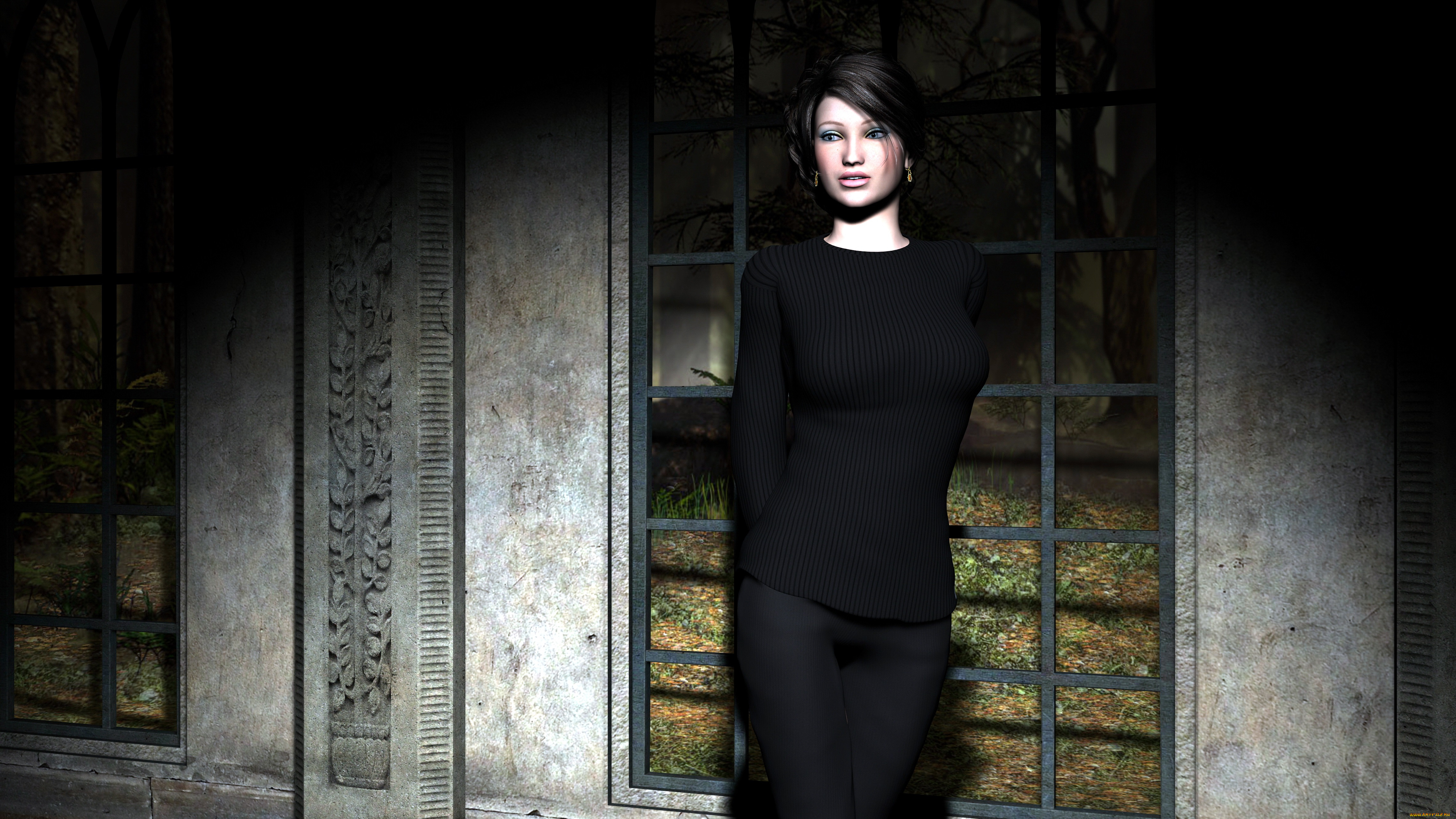 3д, графика, people, люди, взгляд, девушка