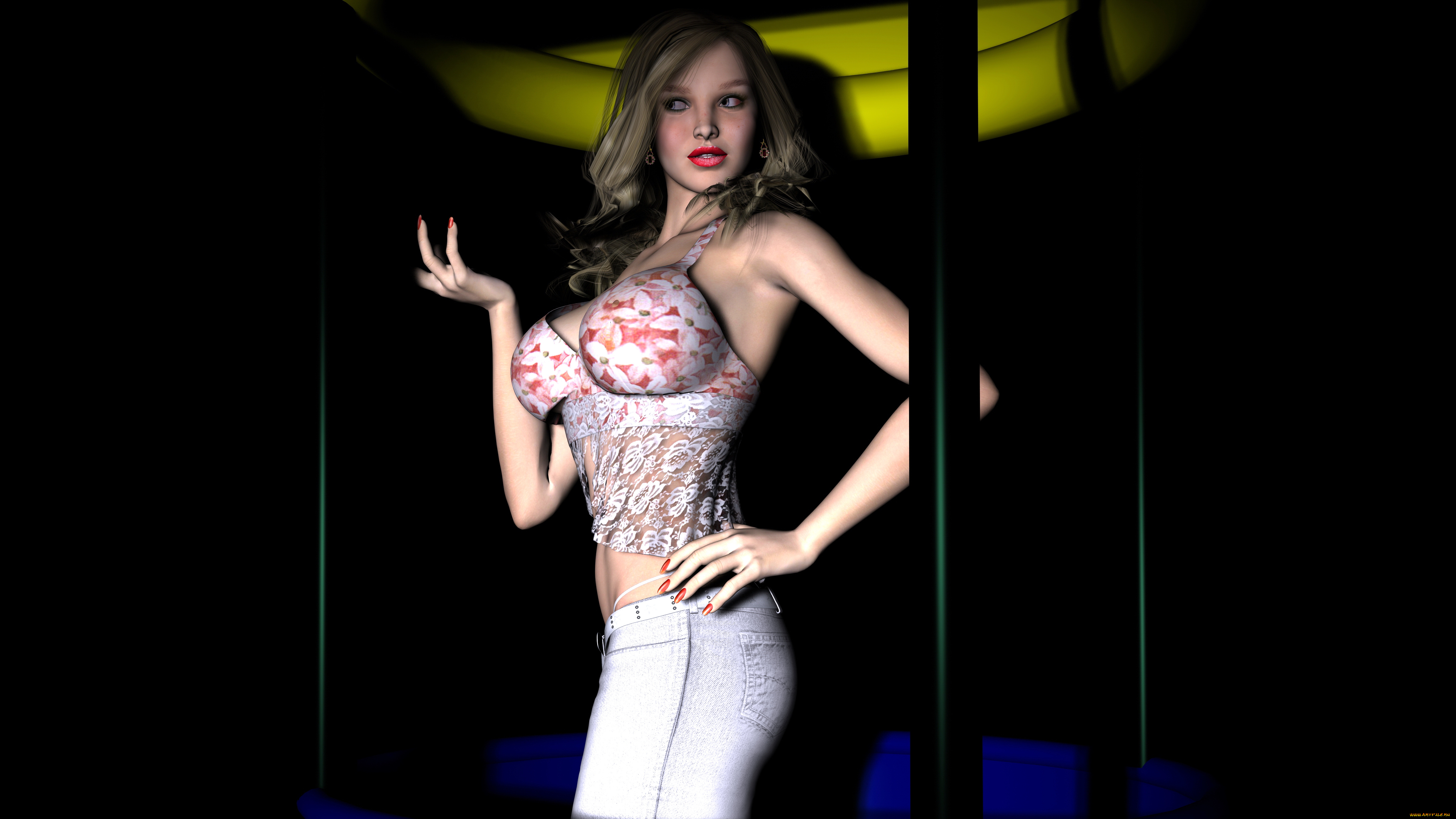 3д, графика, people, люди, взгляд, девушка