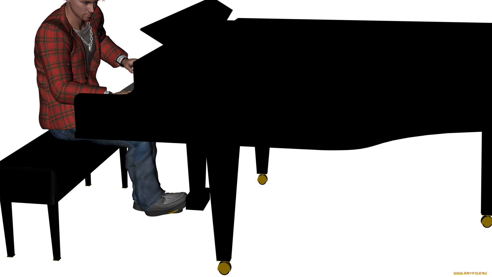 3д, графика, люди, , people, пианино, мальчик