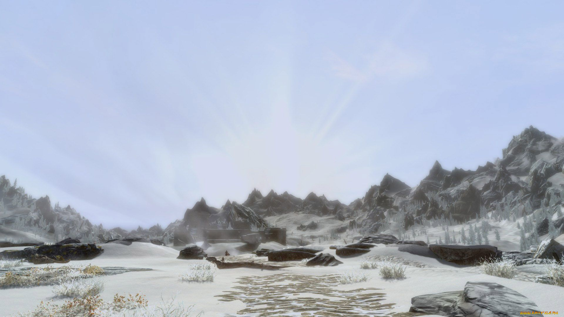 3д, графика, природа, , nature, зима