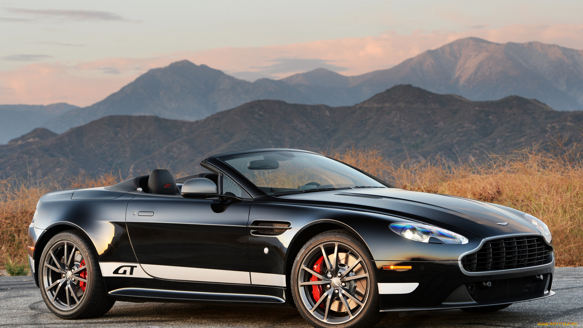 автомобили, aston, martin, roadster, gt, vantage, v8, aston, martin, темный, 2014г