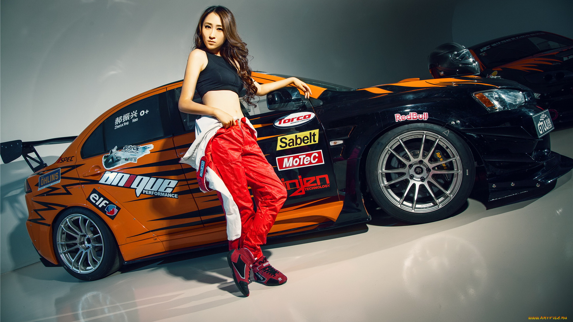 автомобили, авто, с, девушками, азиатка, автомобиль, девушка