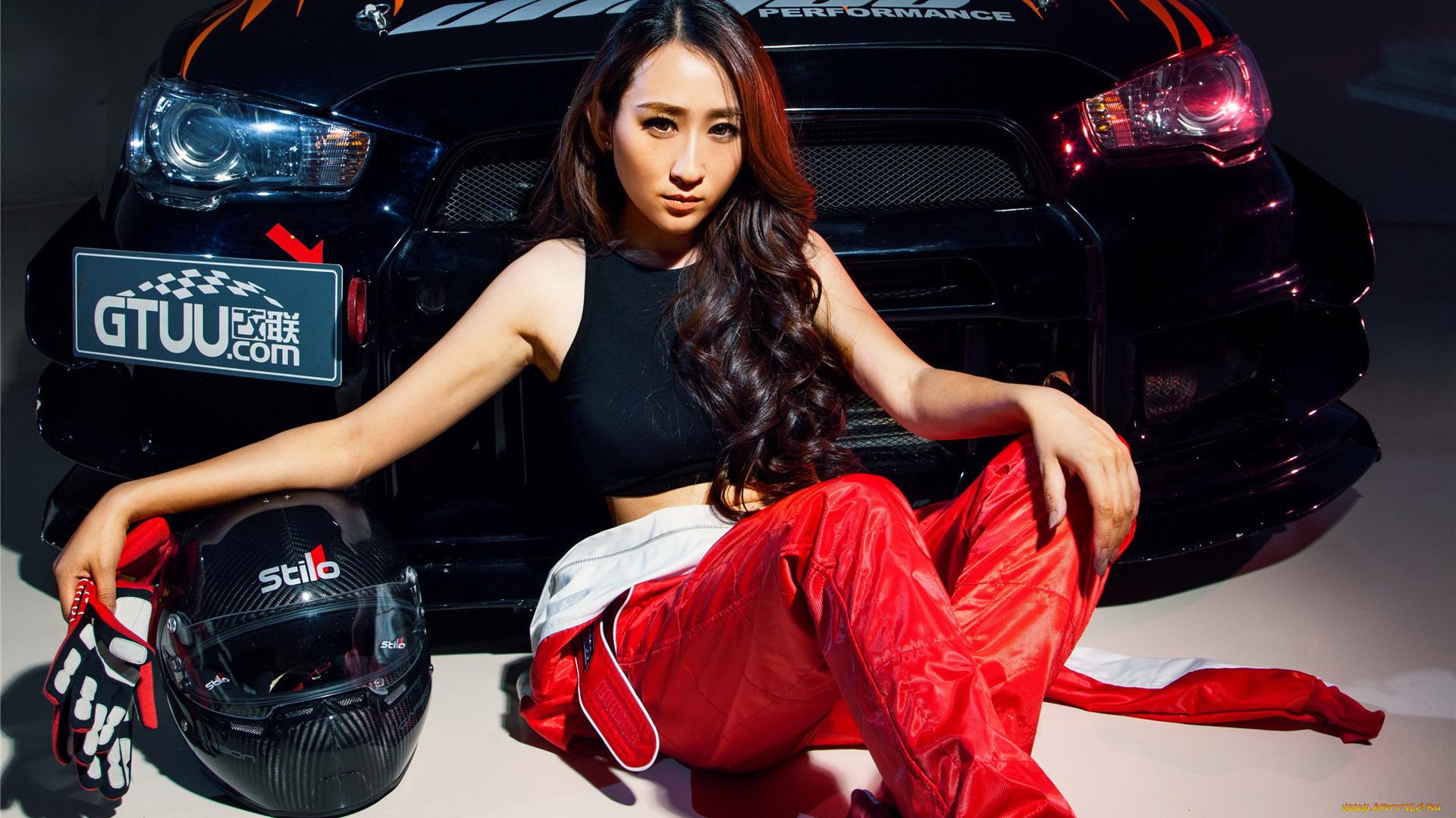 автомобили, авто, с, девушками, азиатка, автомобиль, девушка