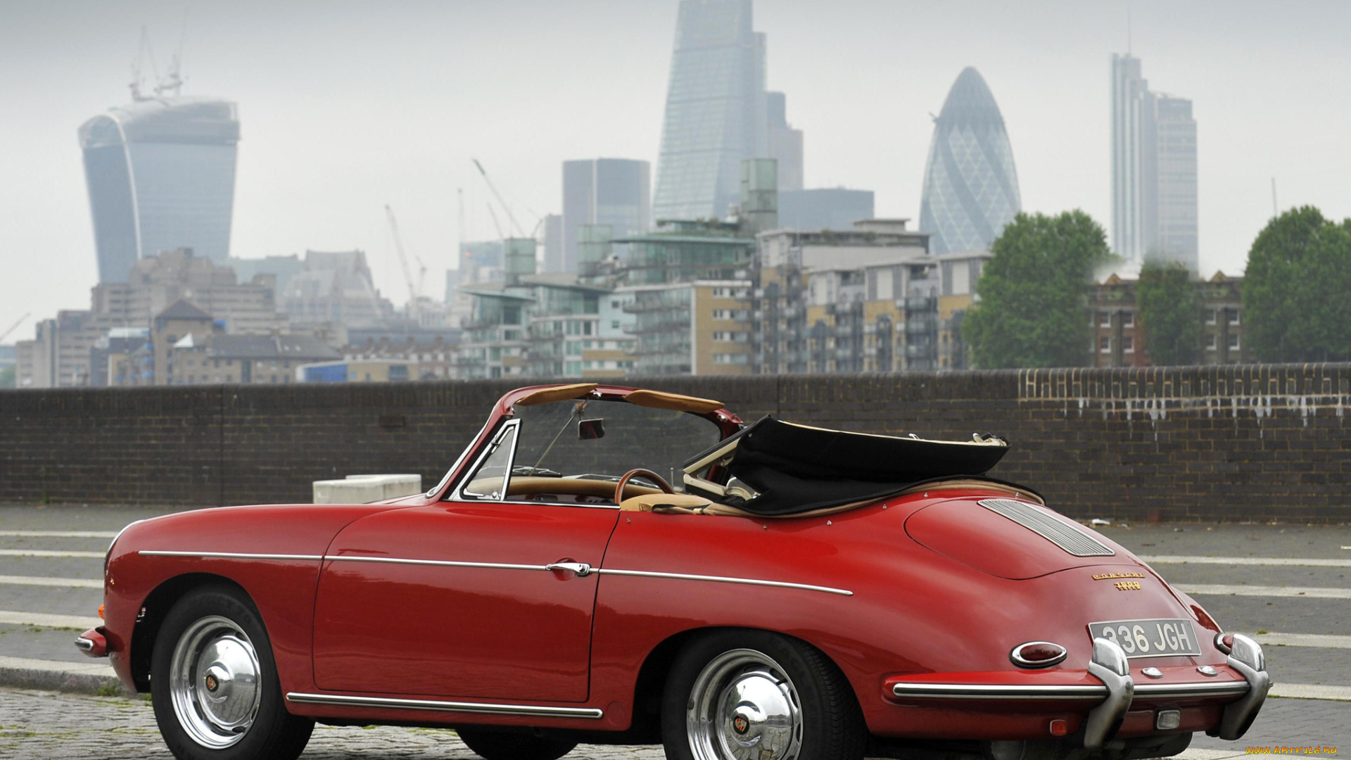 автомобили, porsche, 1600, uk-spec, reutter, красный, t5, 356b, cabriolet, super