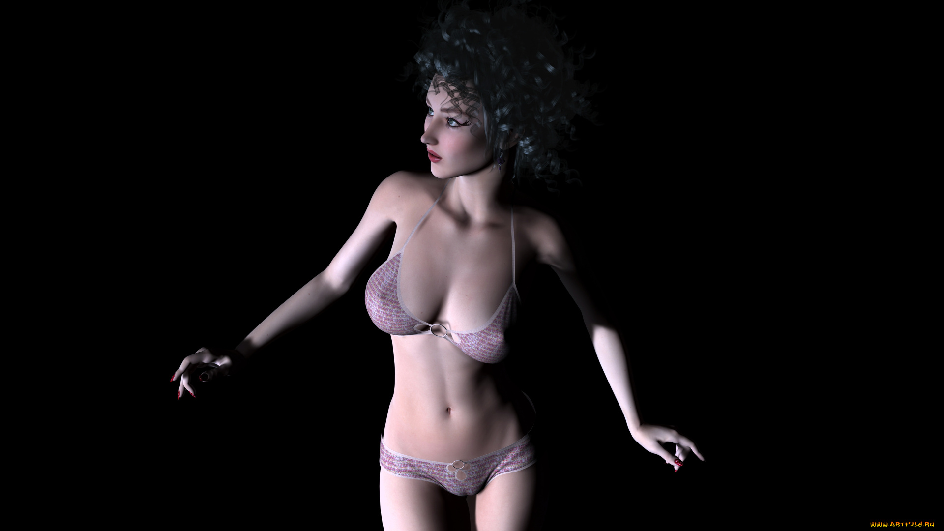 bunny, 3д, графика, люди, , people, девушка, взгляд